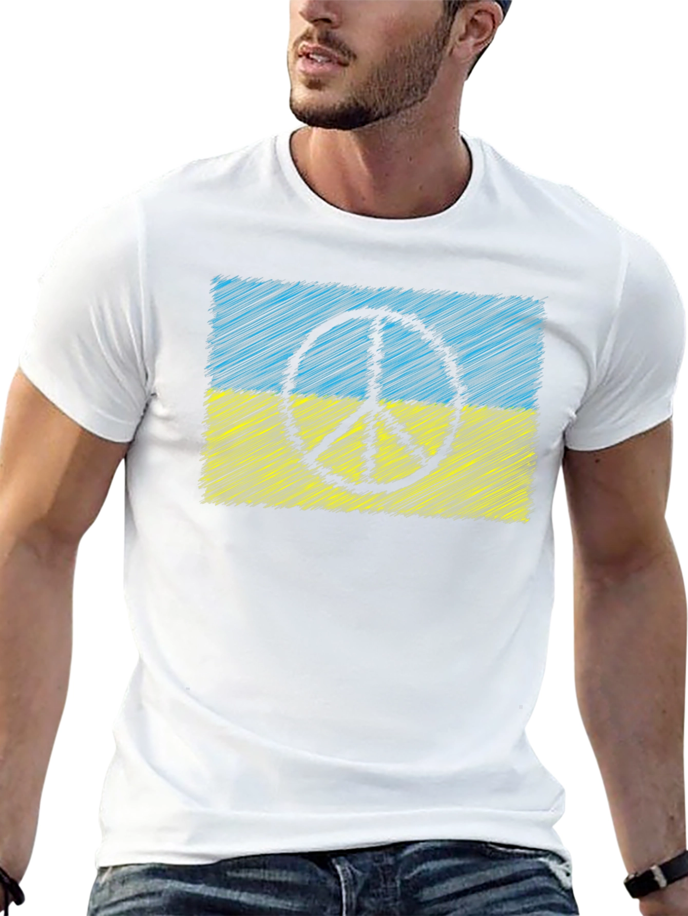 Ukraine Peace Sign Flag T-Shirt