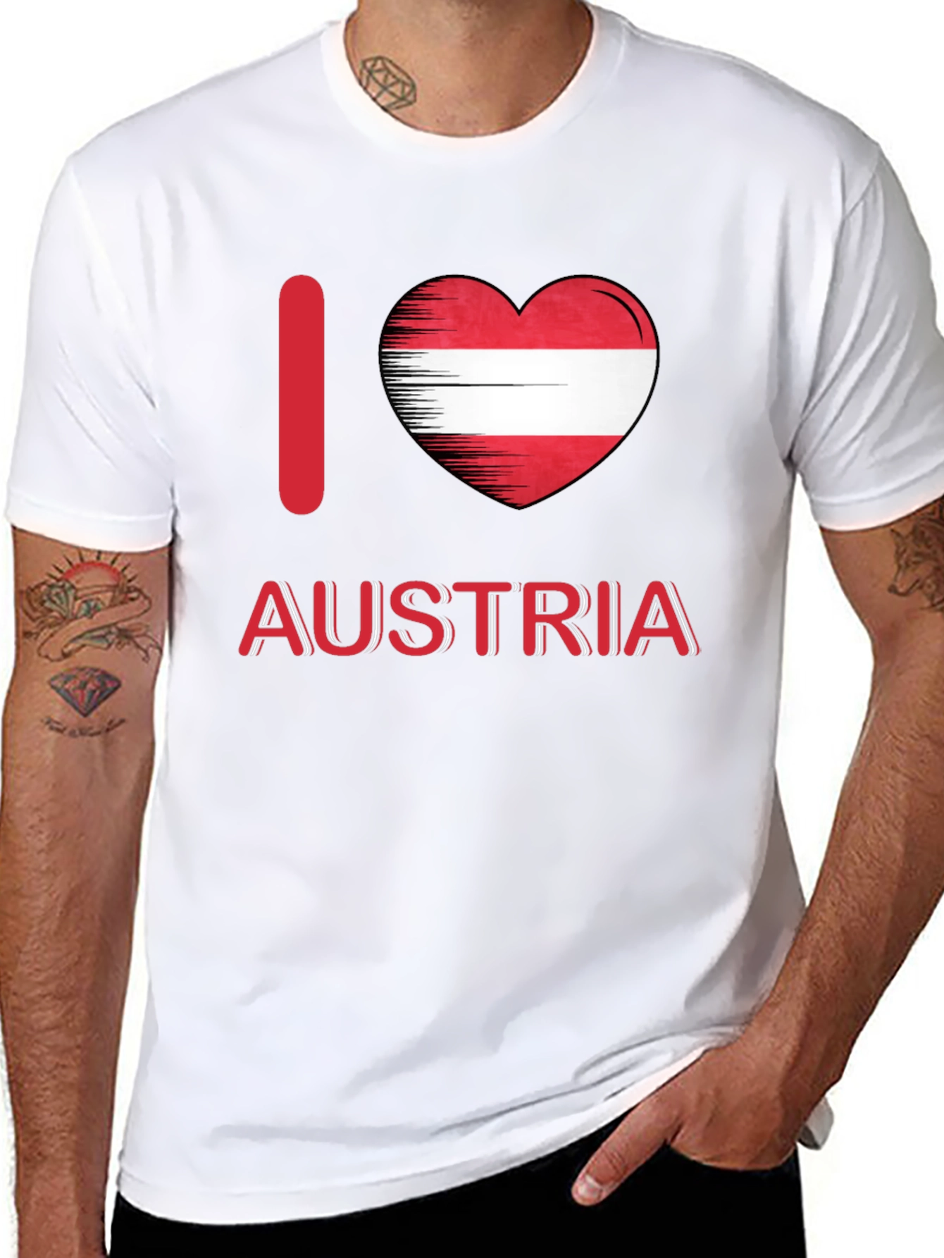 I Love Austria T-Shirt - Austrian Flag Heart