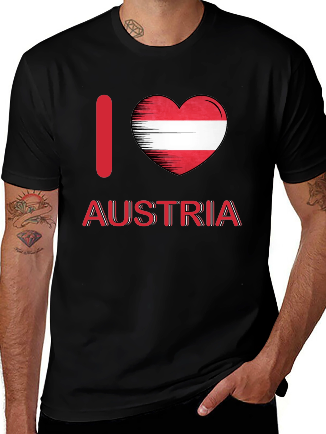 I Love Austria T-Shirt - Austrian Flag Heart