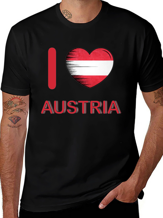 I Love Austria T-Shirt - Austrian Flag Heart
