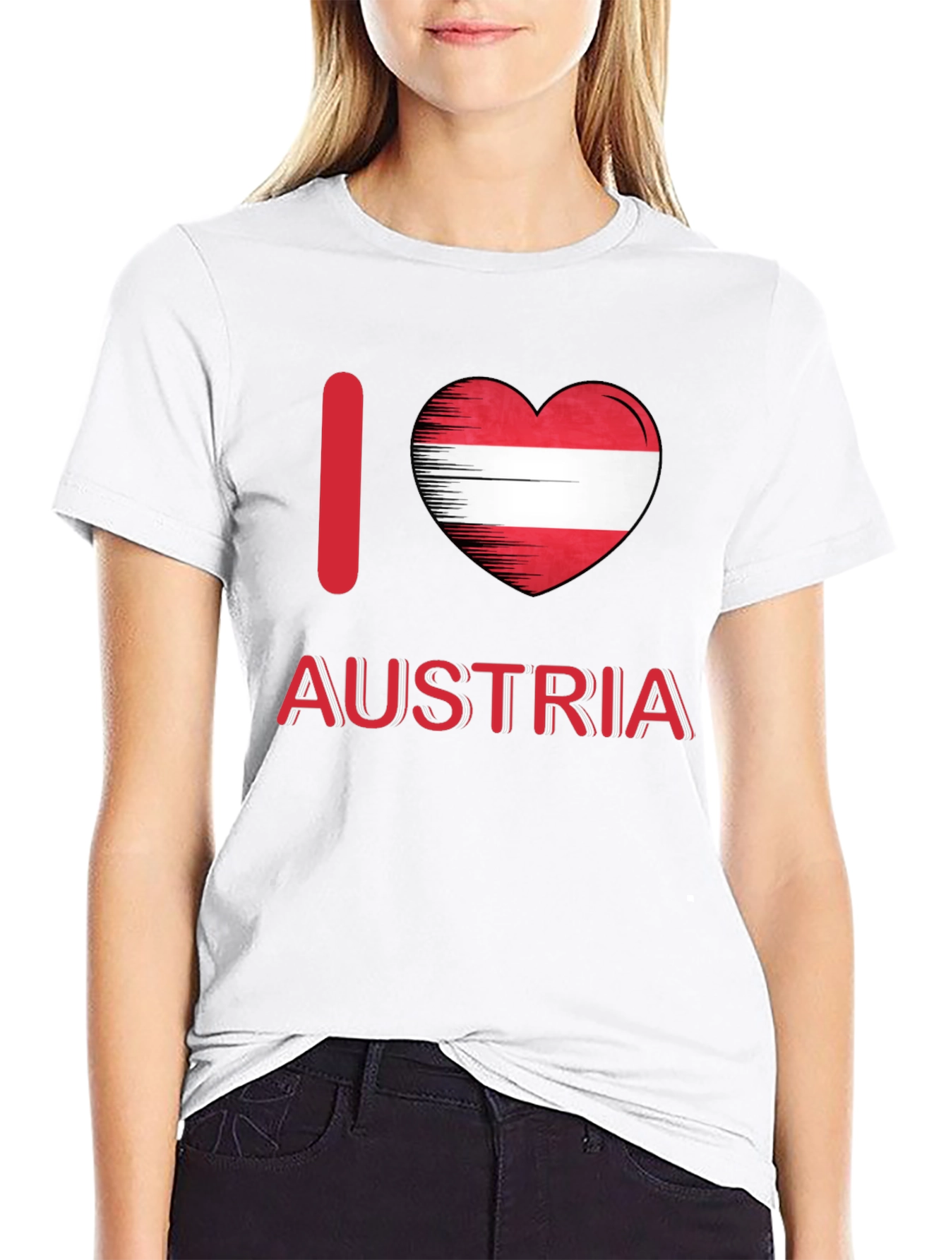 I Love Austria T-Shirt - Austrian Flag Heart