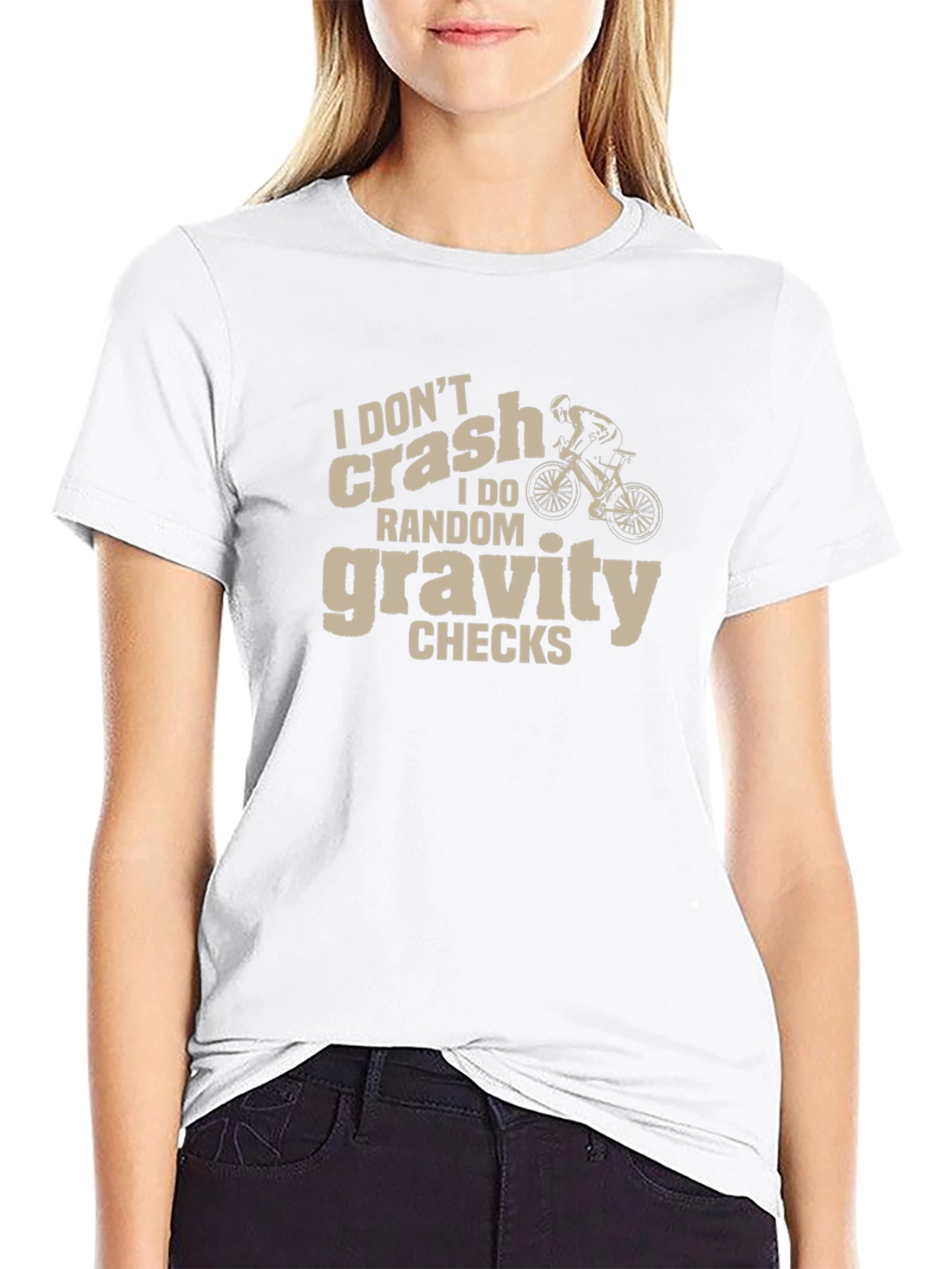 I Dont Crash Gravity Checks Black Graphic Tee
