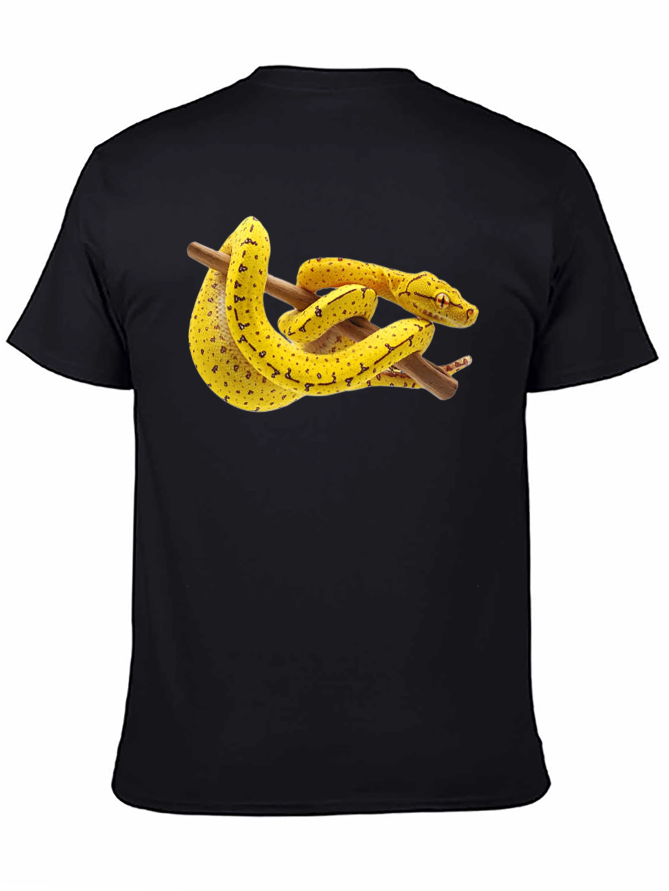 Snake on Branch Graphic T-Shirt - Black