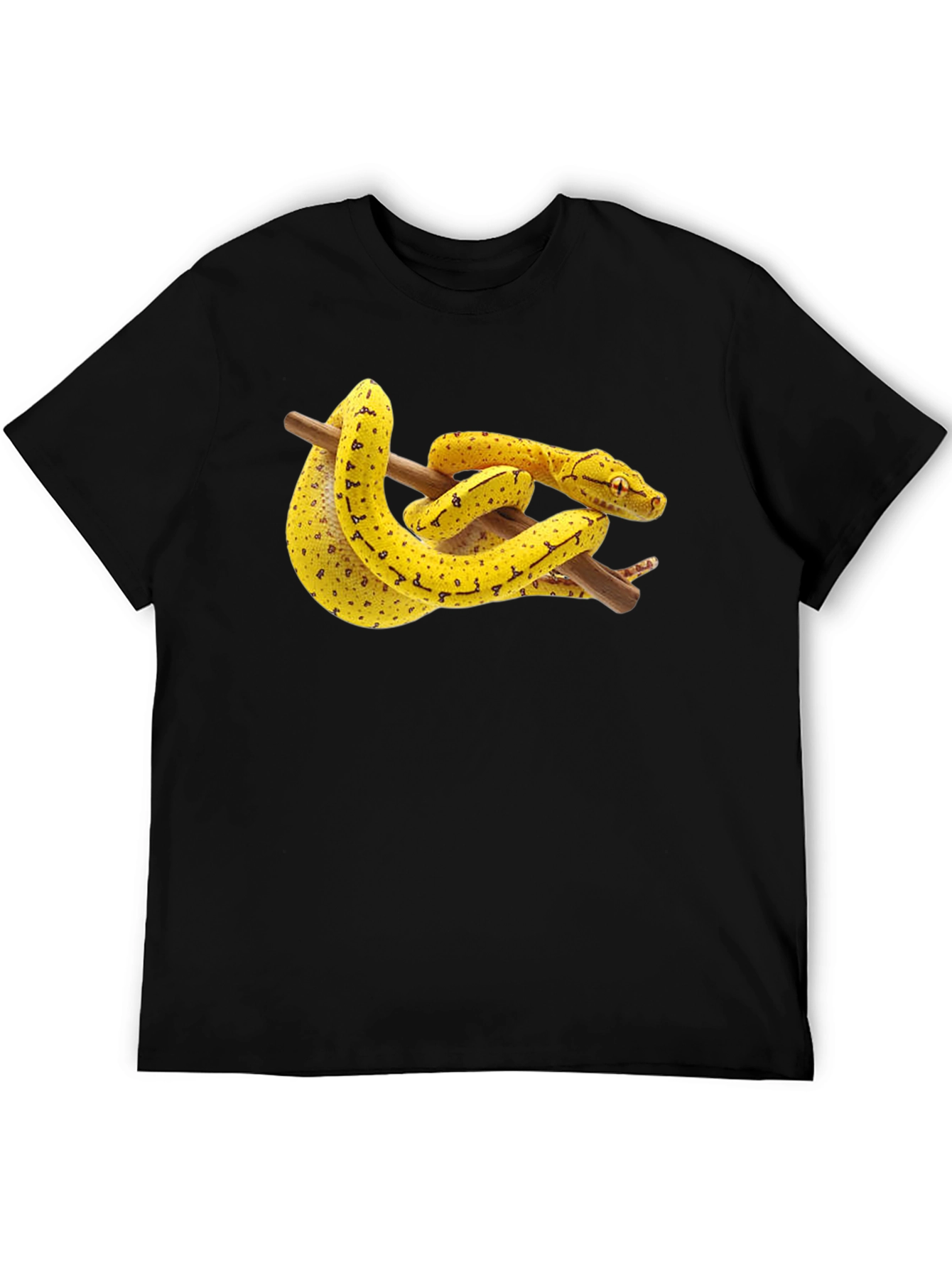 Snake on Branch Graphic T-Shirt - Black