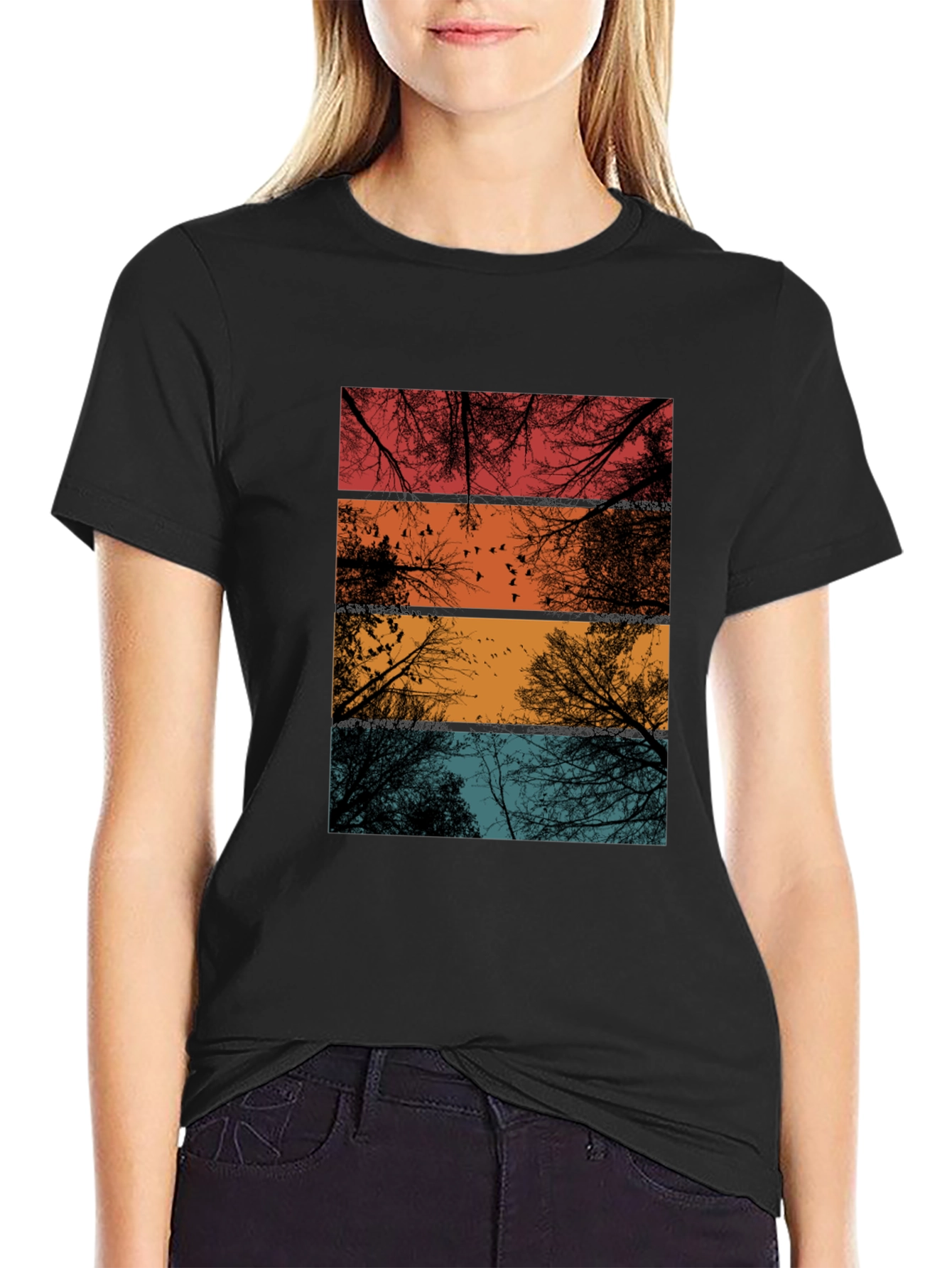 Retro Trees T-Shirt - Nature Lover Tee