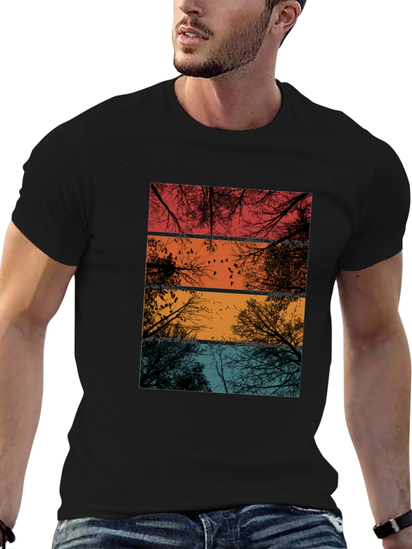 Retro Trees T-Shirt - Nature Lover Tee