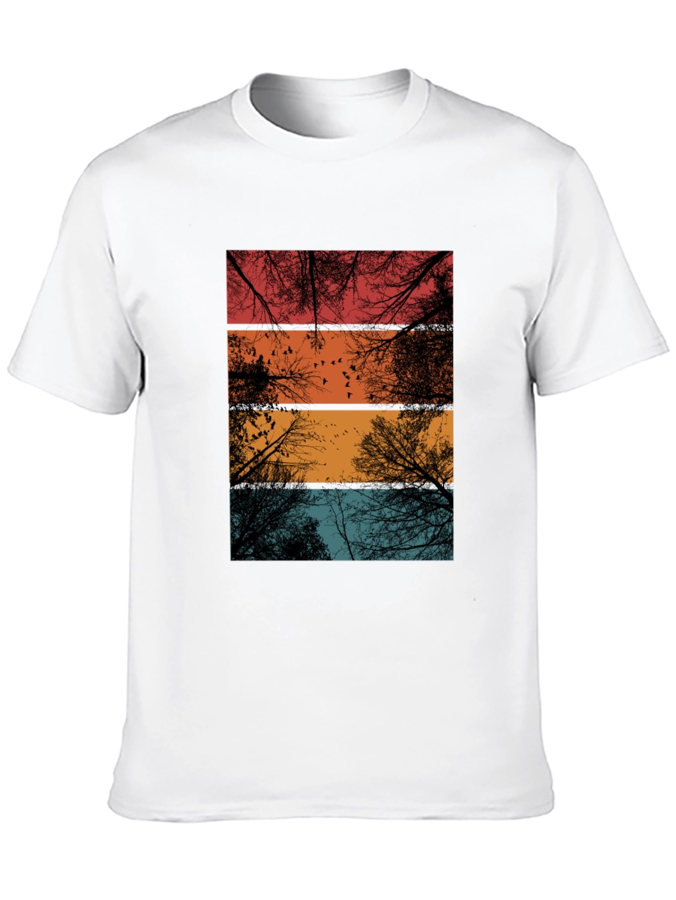 Retro Trees T-Shirt - Nature Lover Tee