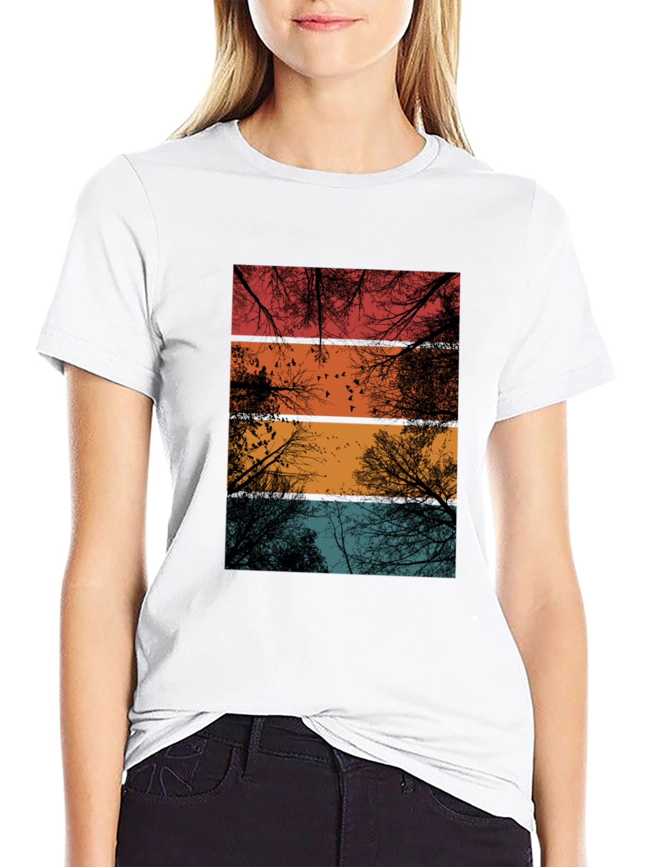 Retro Trees T-Shirt - Nature Lover Tee
