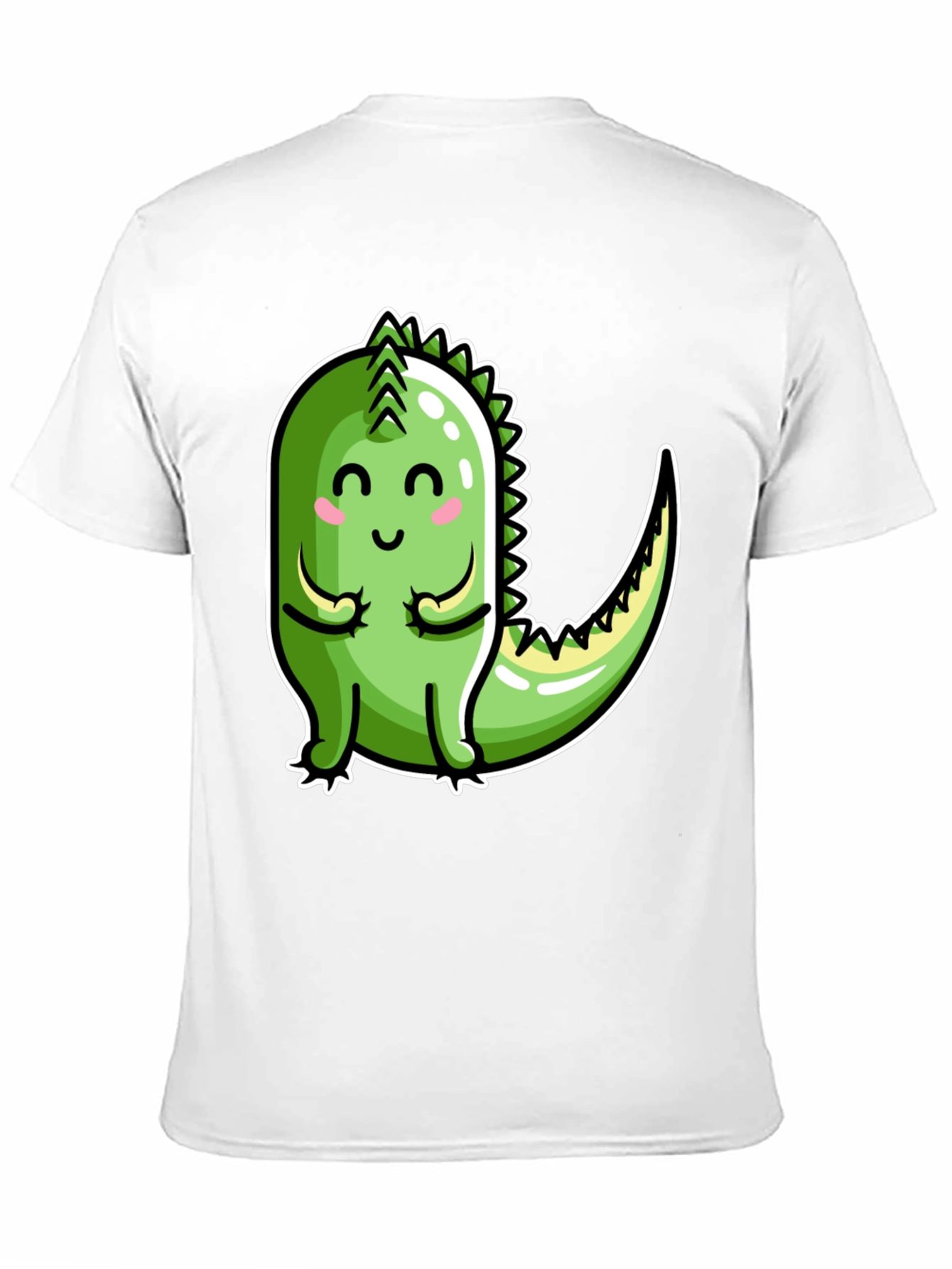 Cute Cartoon Dinosaur Graphic Tee - Black