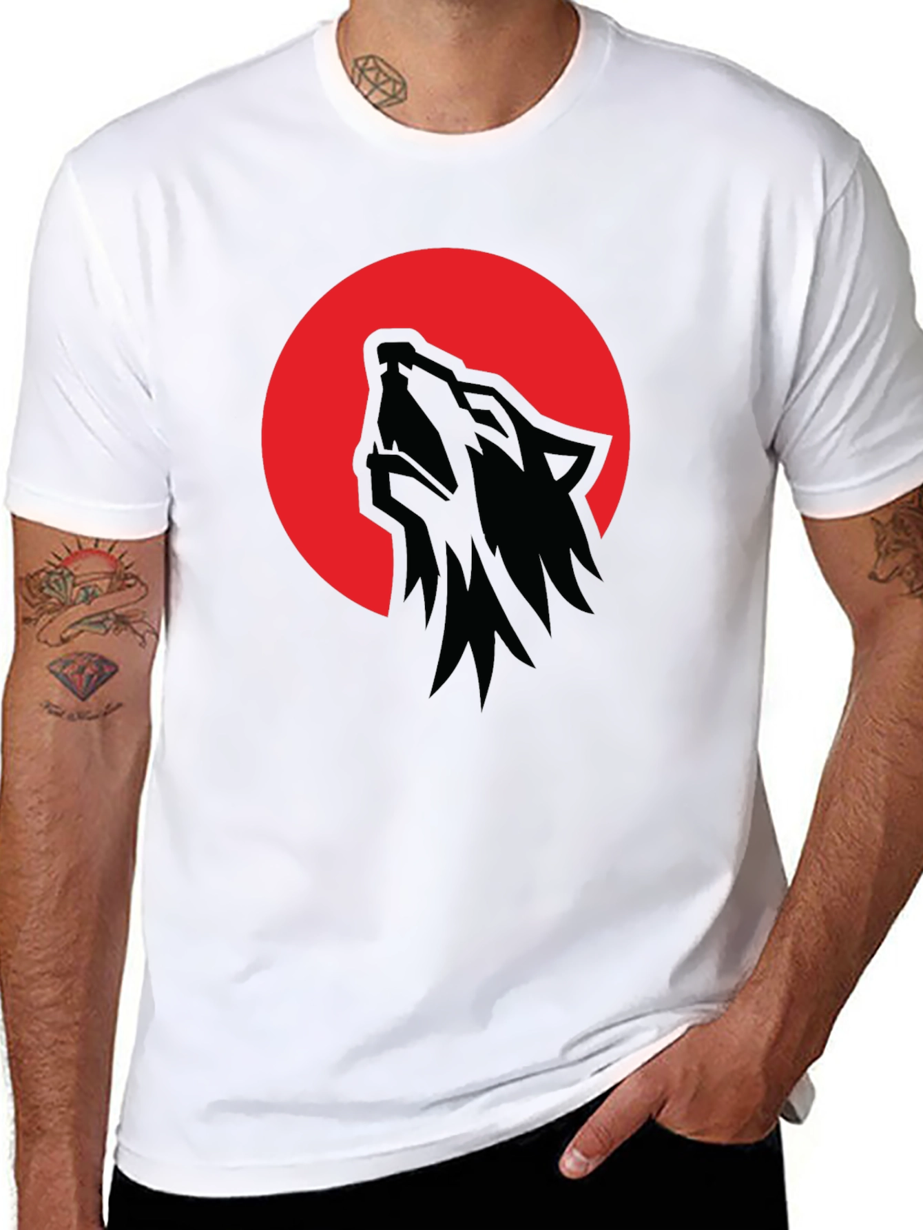 Wolf Moon T-Shirt - Mens Black Graphic Tee