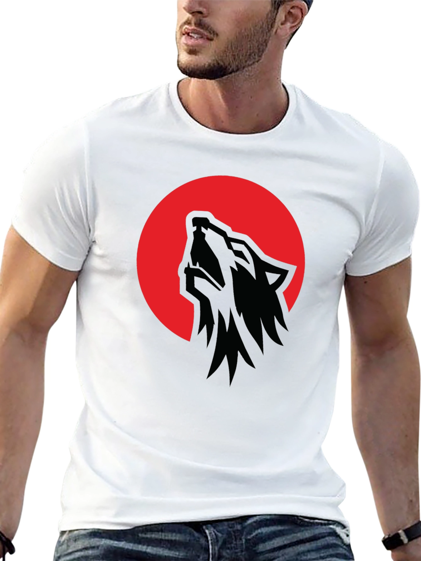 Wolf Moon T-Shirt - Mens Black Graphic Tee