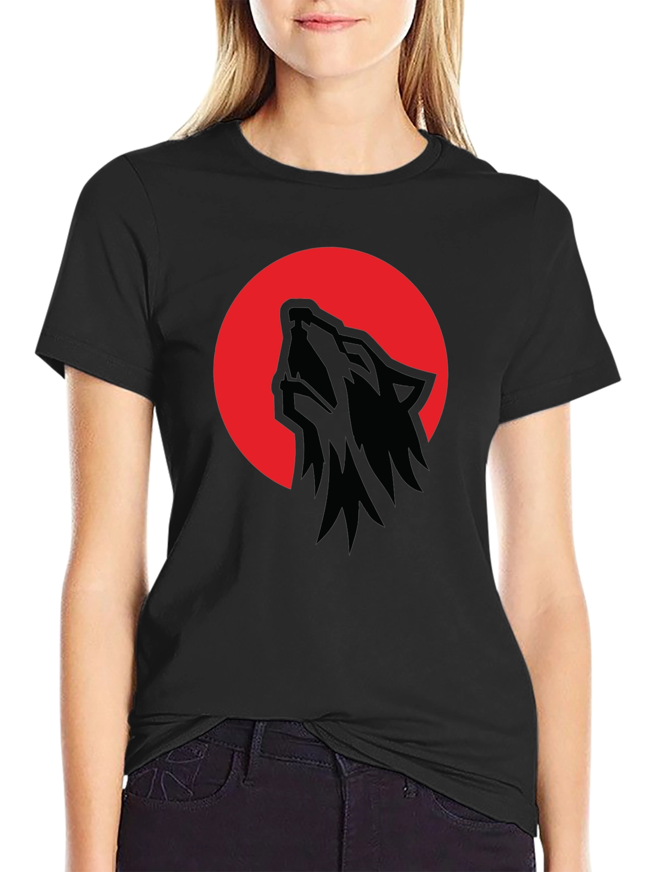 Wolf Moon T-Shirt - Mens Black Graphic Tee