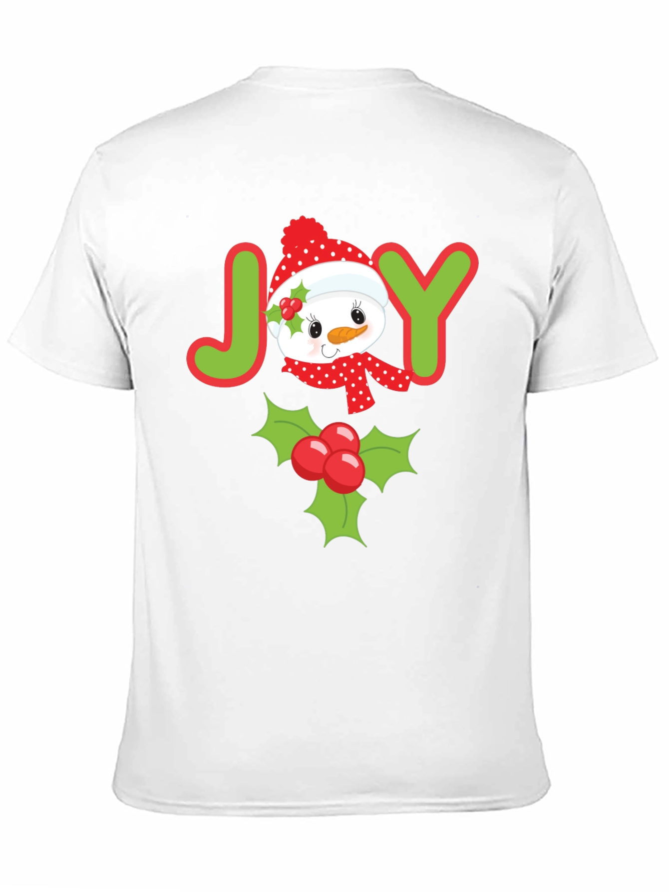 Joyful Holiday T-Shirt with Snowman and Holly