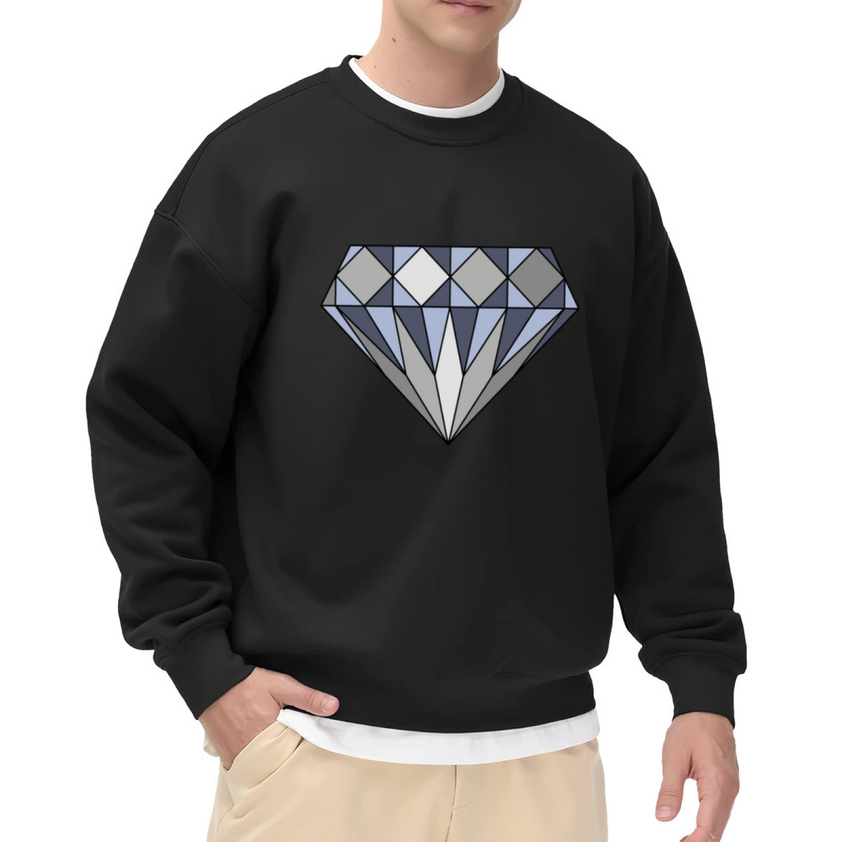 Diamond Geometric Faceted Graphic ԲÁìÎÀÒÂ - Unique Design Pullover Sweatshirt