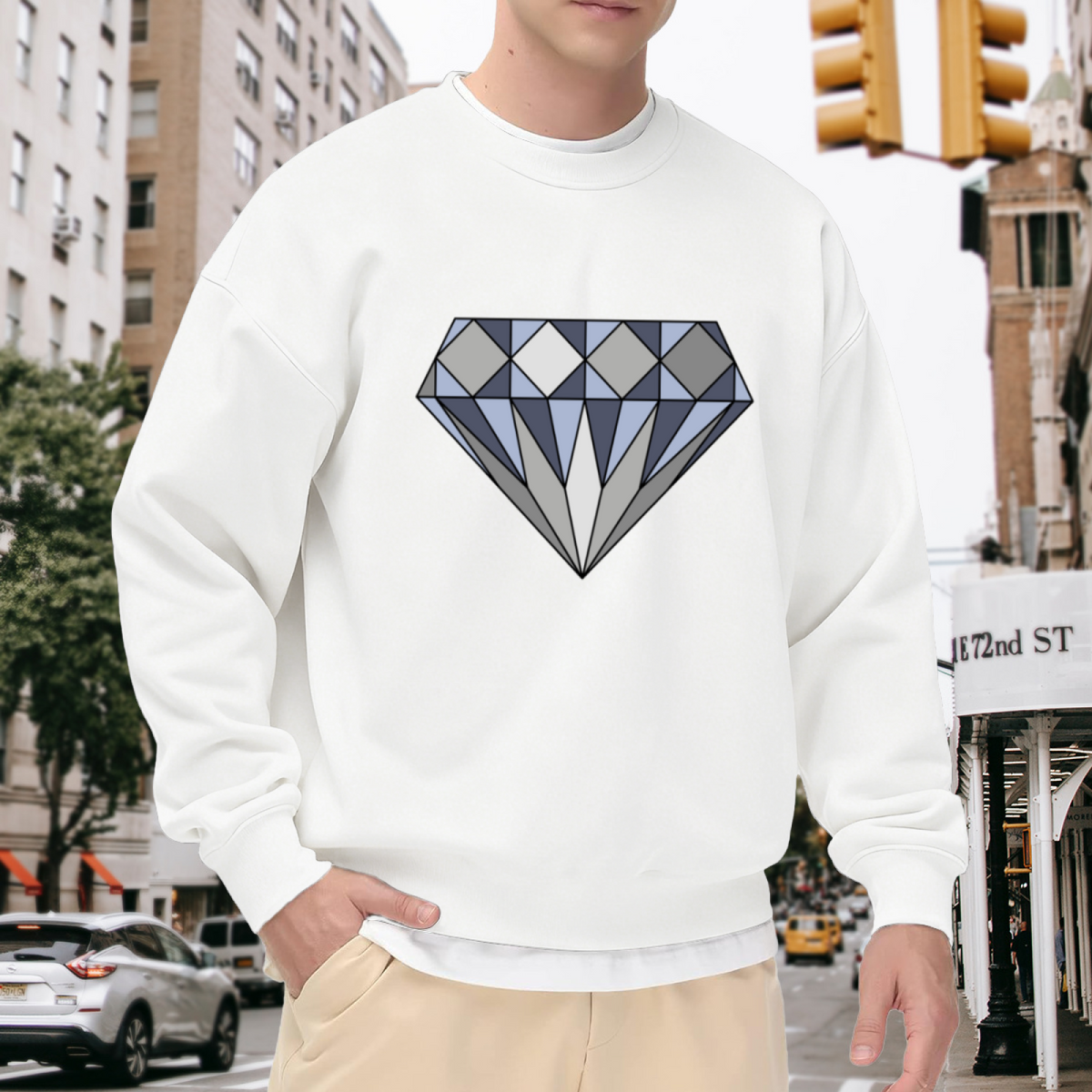 Diamond Geometric Faceted Graphic ԲÁìÎÀÒÂ - Unique Design Pullover Sweatshirt