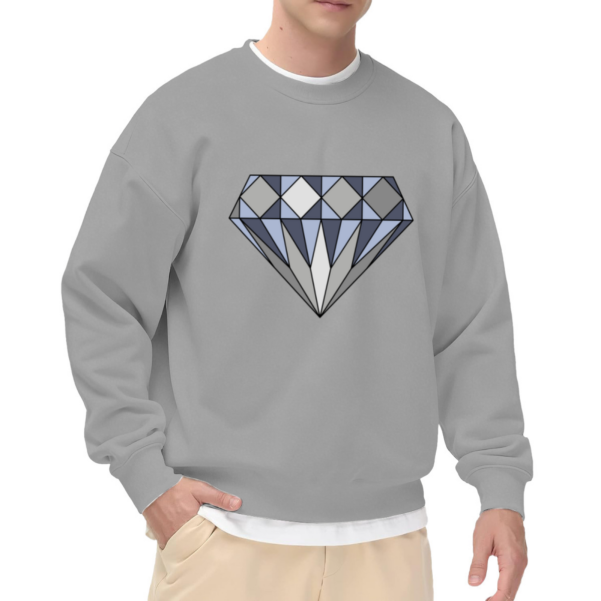 Diamond Geometric Faceted Graphic ԲÁìÎÀÒÂ - Unique Design Pullover Sweatshirt