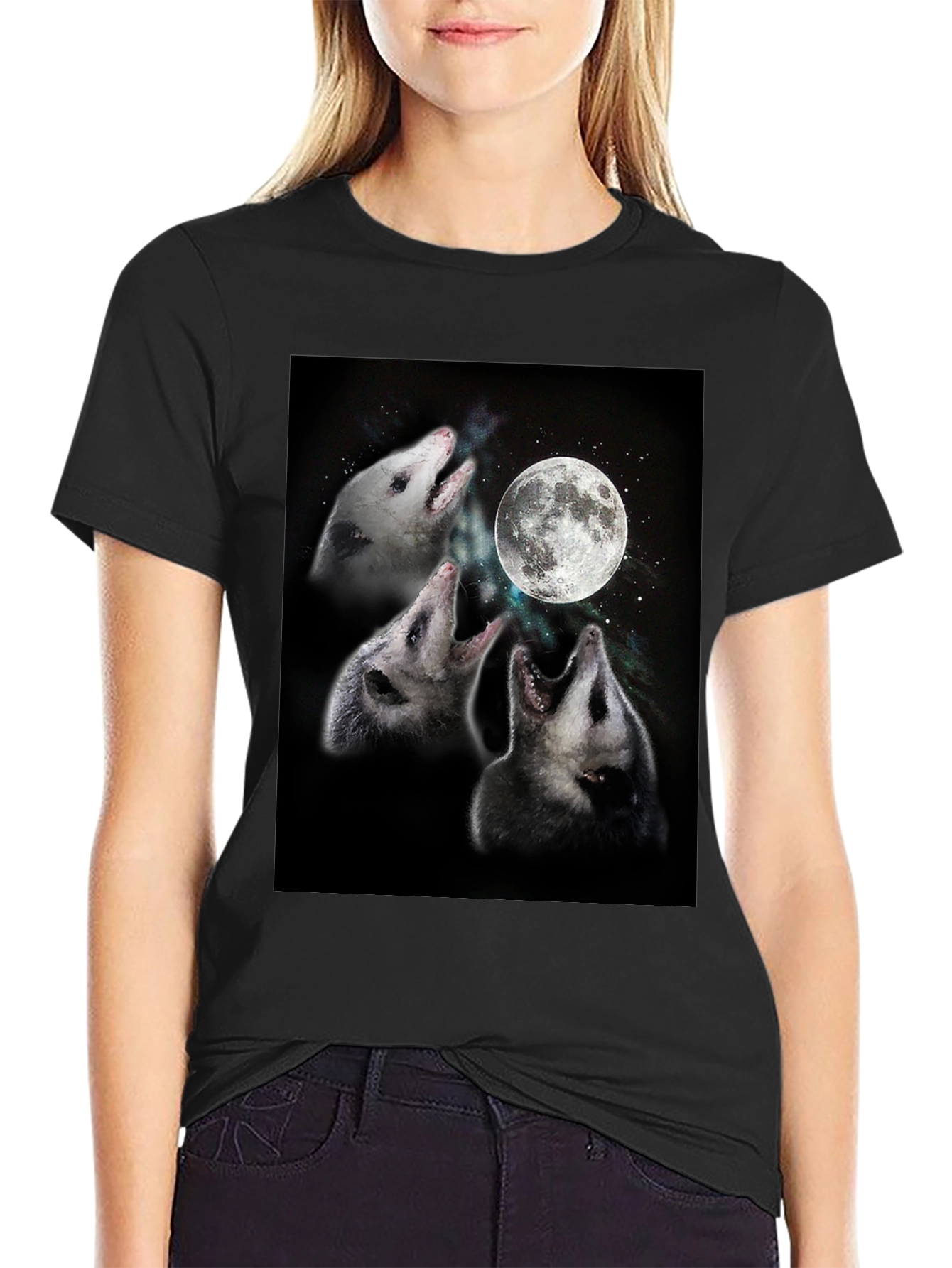 Opossums Howling at Moon Graphic Tee