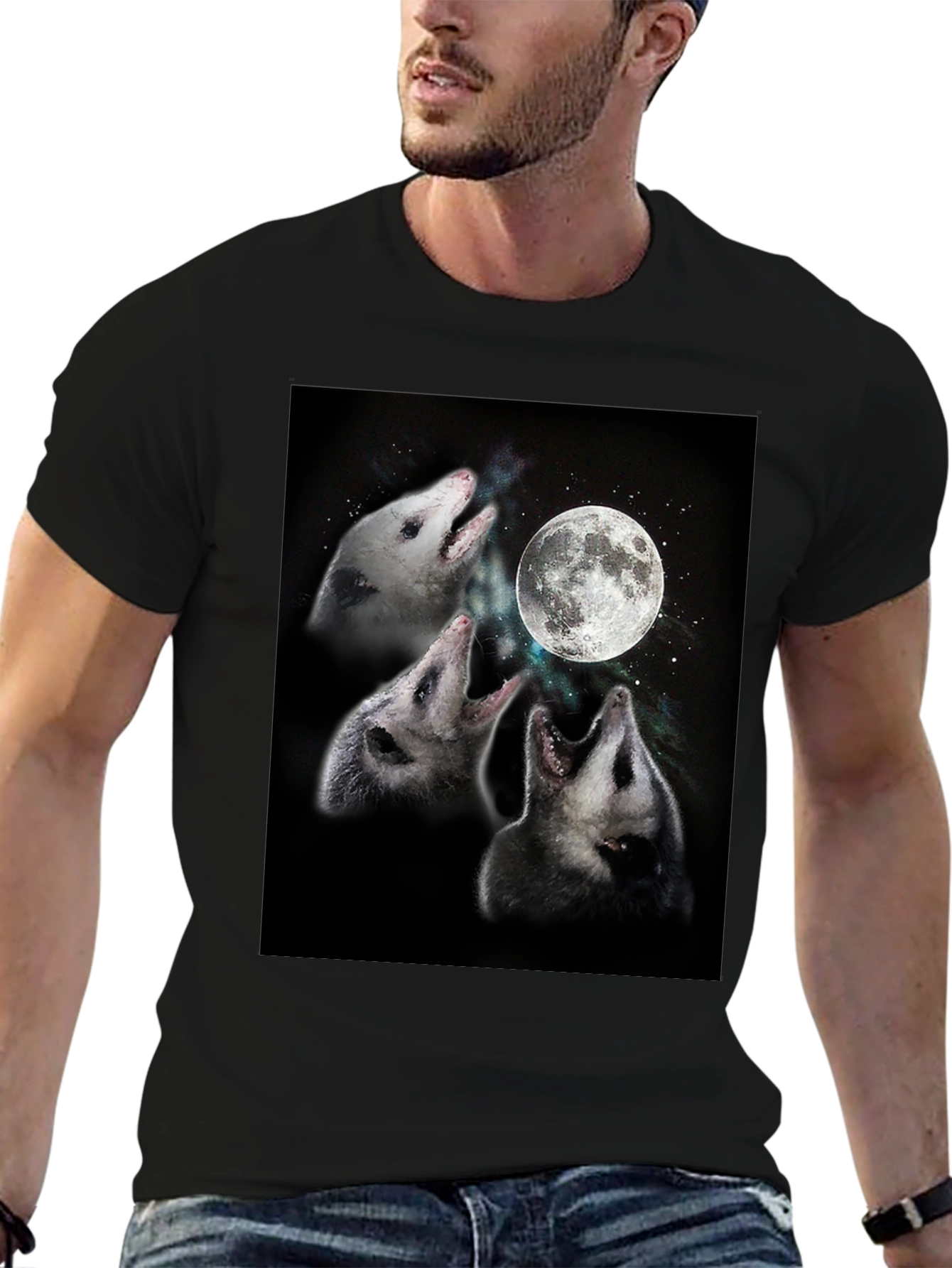Opossums Howling at Moon Graphic Tee