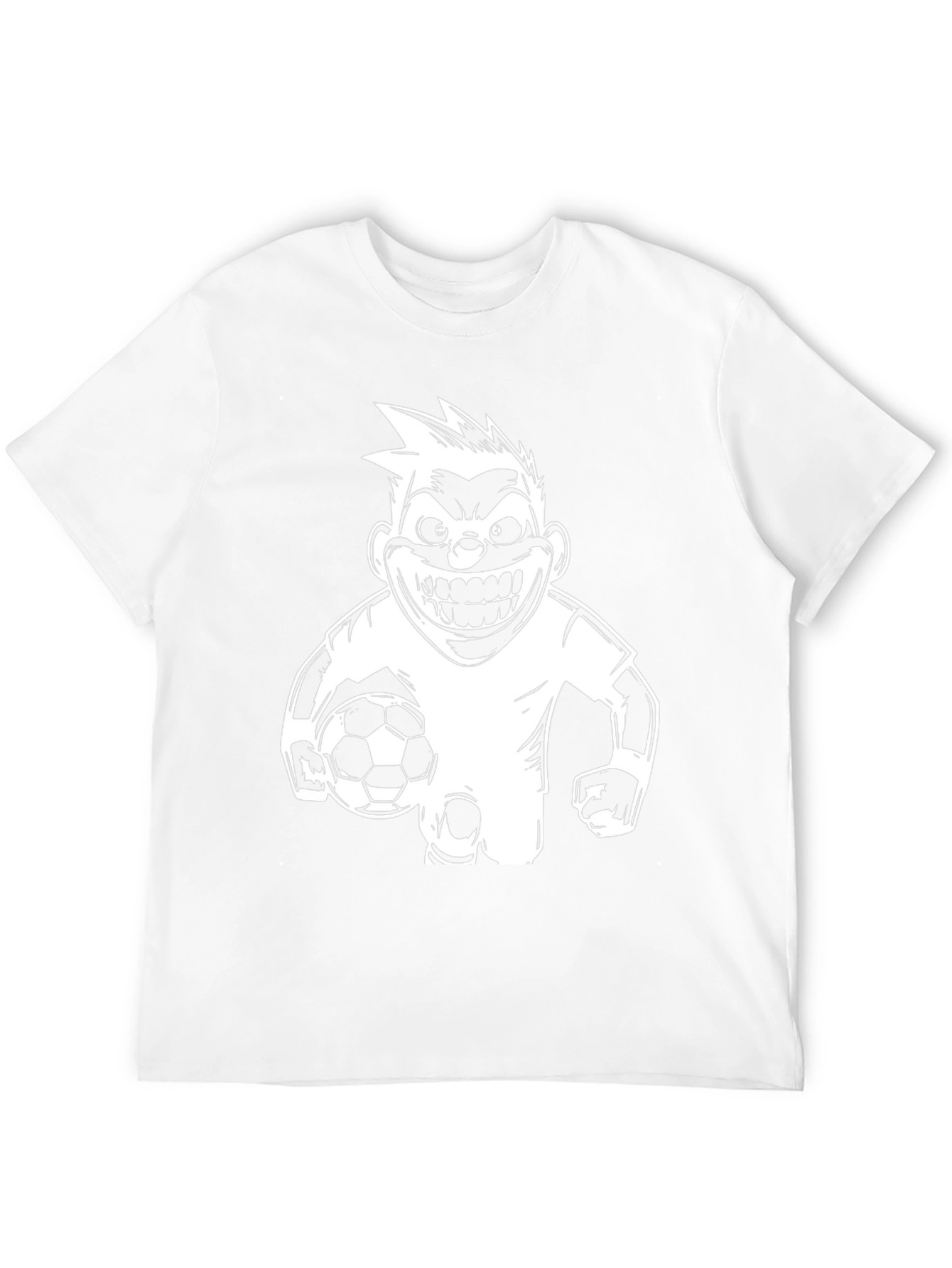 Mens Black Graphic T-Shirt - Soccer Cartoon