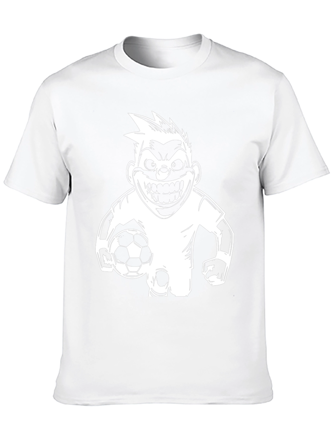 Mens Black Graphic T-Shirt - Soccer Cartoon