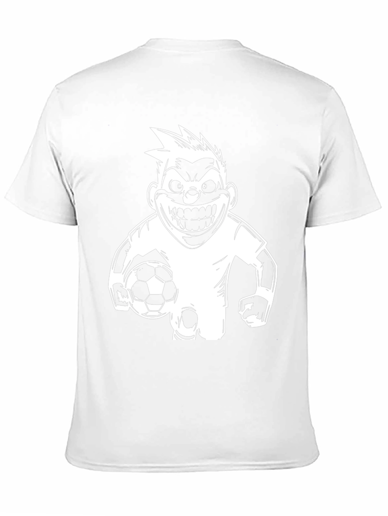 Mens Black Graphic T-Shirt - Soccer Cartoon