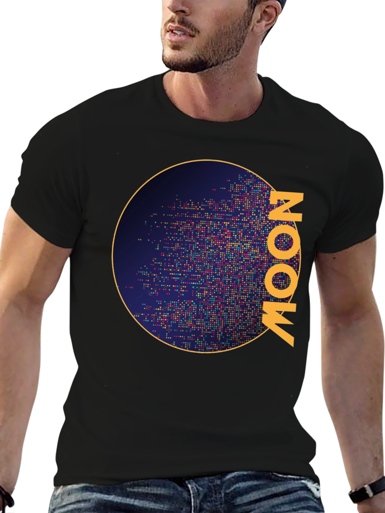 Moon Graphic Black T-Shirt