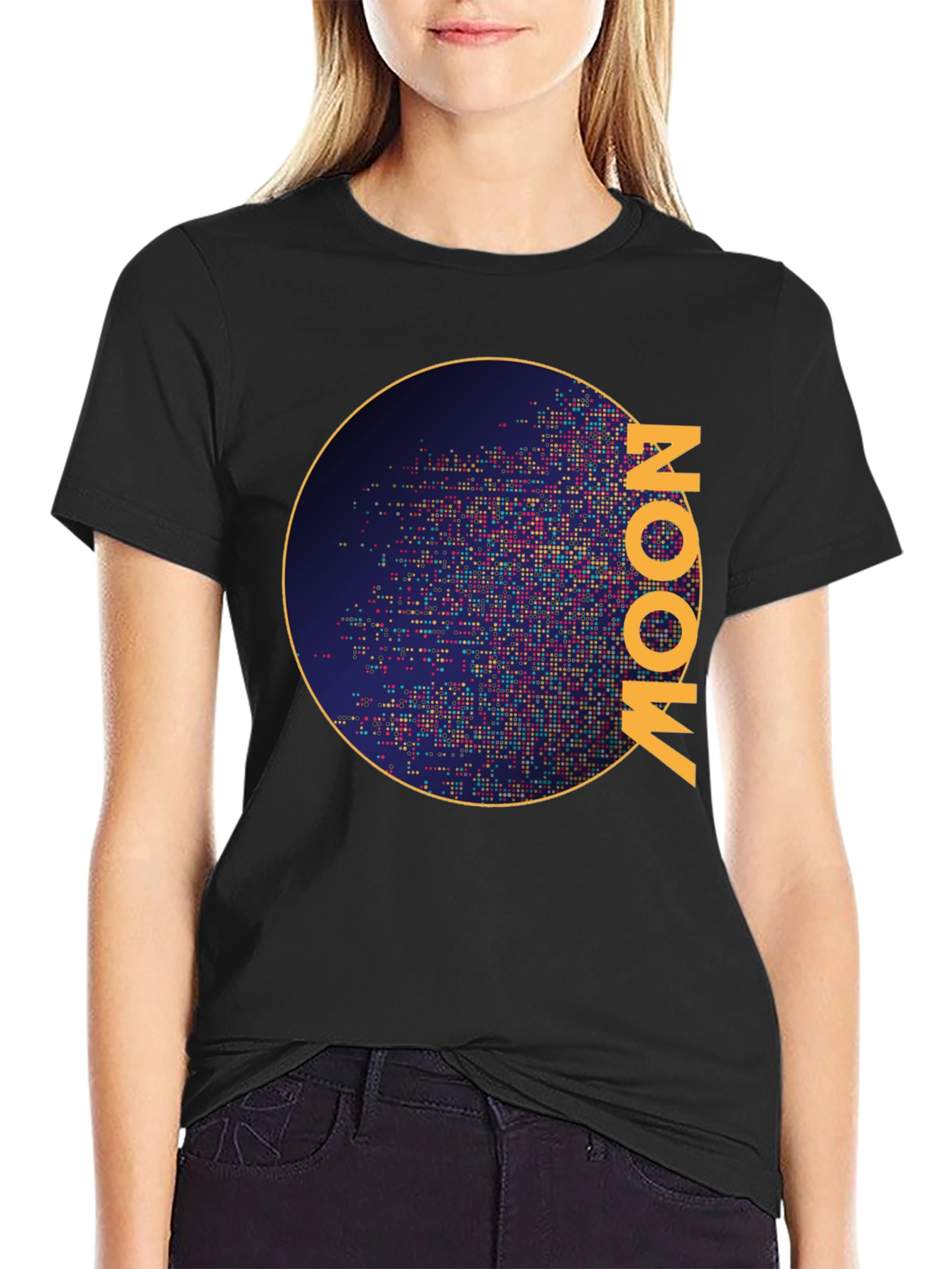 Moon Graphic Black T-Shirt