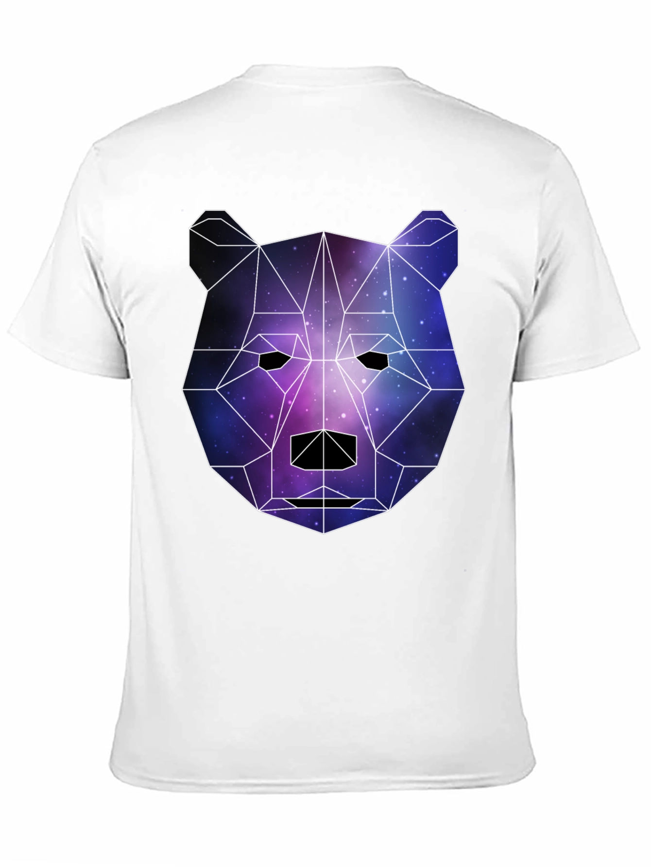 Geometric Galaxy Bear Black T-Shirt