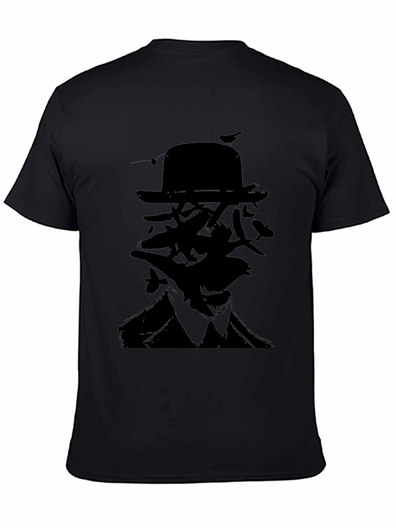 Surreal Bird Silhouette T-Shirt - Black