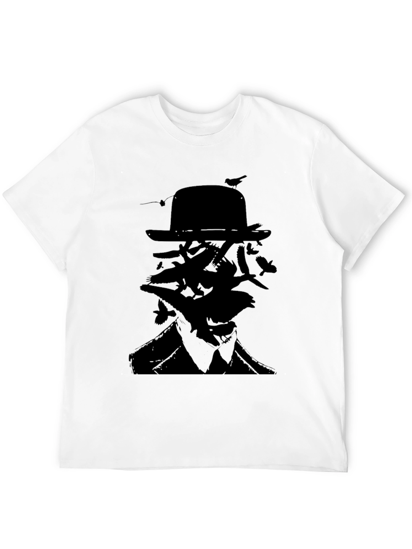 Surreal Bird Silhouette T-Shirt - Black