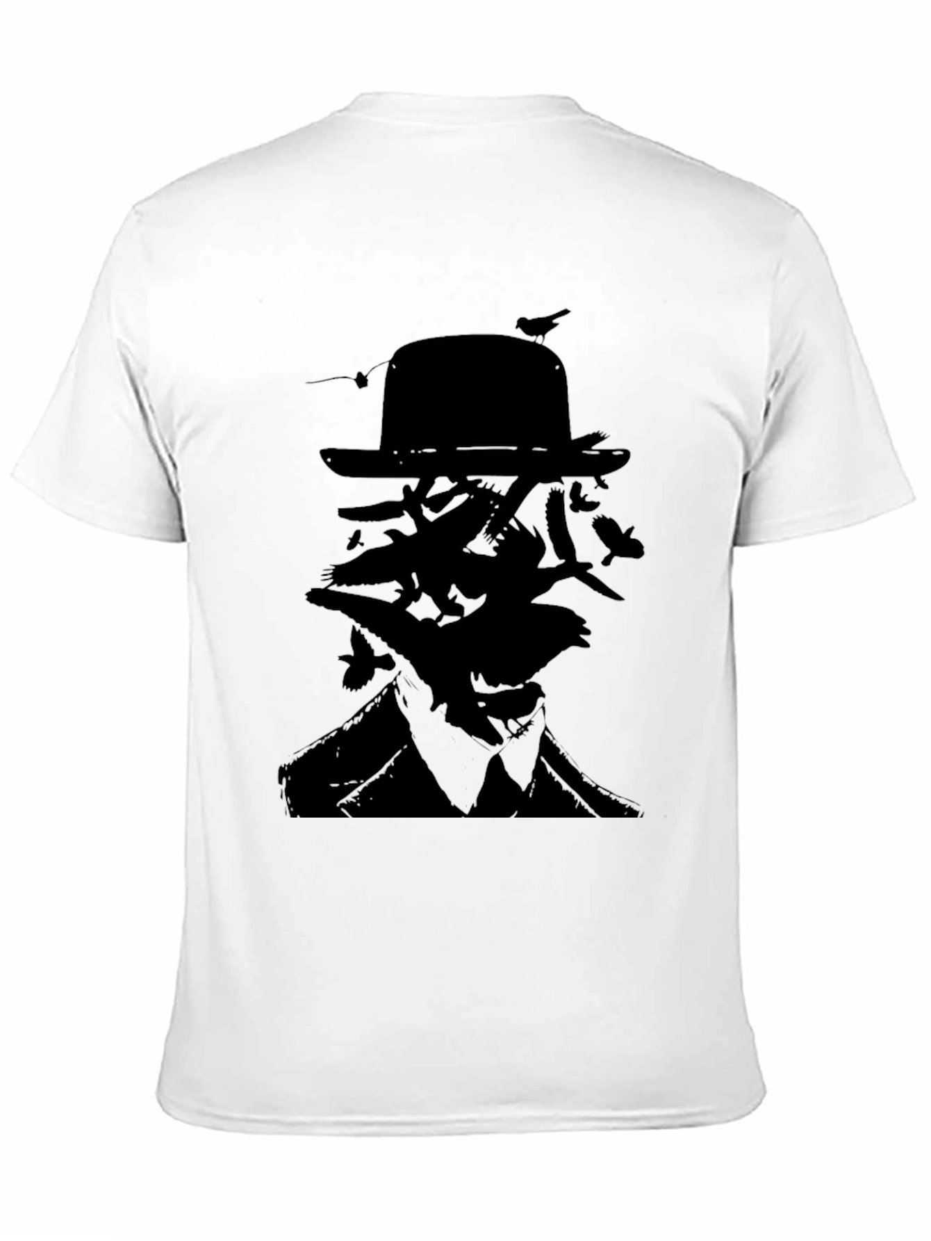 Surreal Bird Silhouette T-Shirt - Black