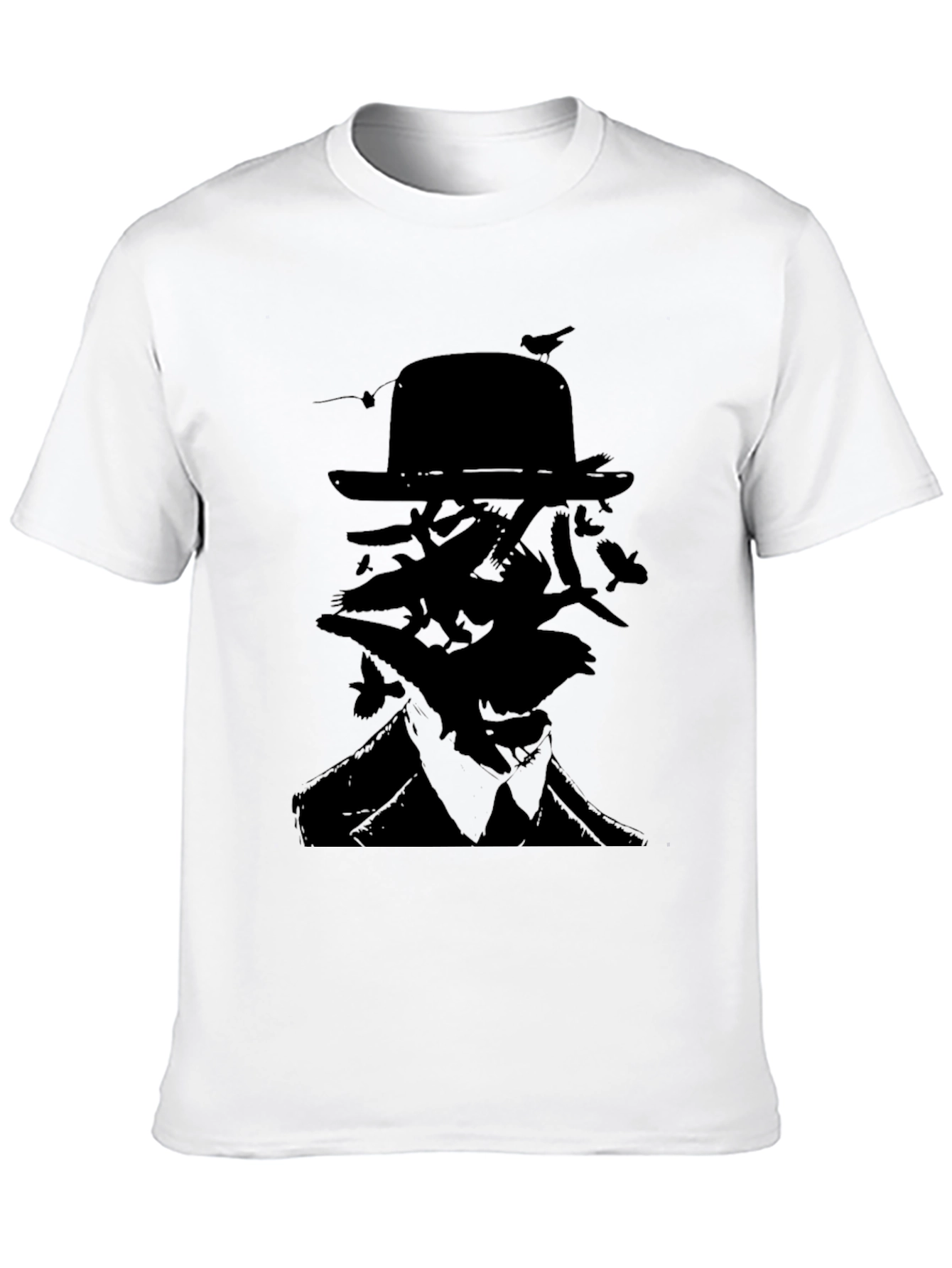 Surreal Bird Silhouette T-Shirt - Black
