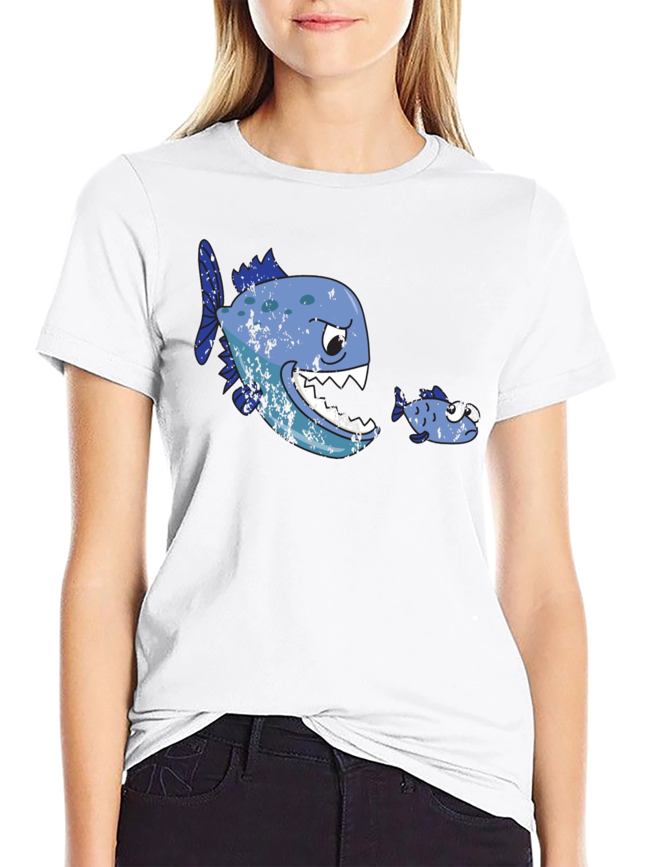 Funny Fish T-Shirt - Big Fish Eats Little Fish