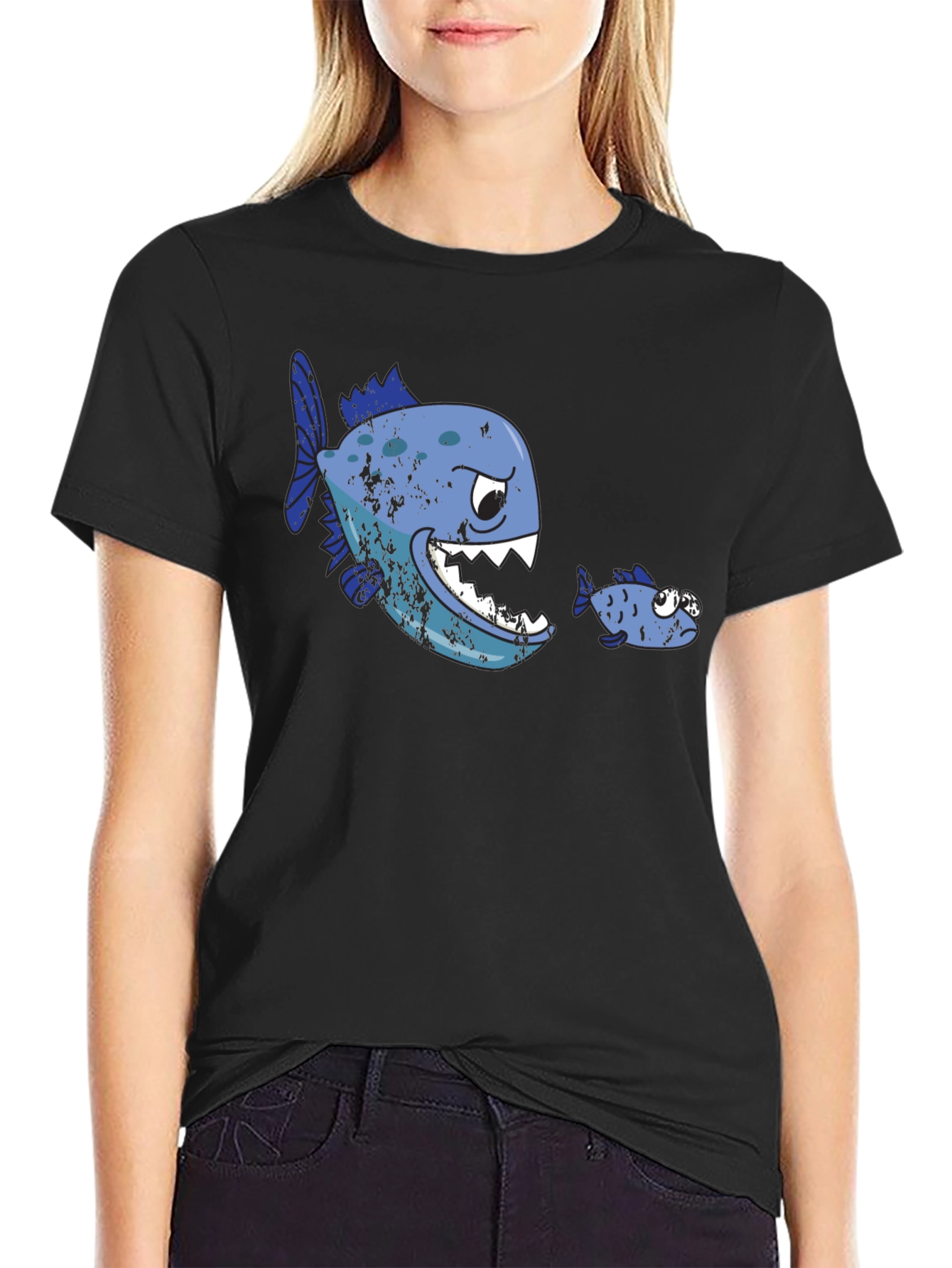 Funny Fish T-Shirt - Big Fish Eats Little Fish