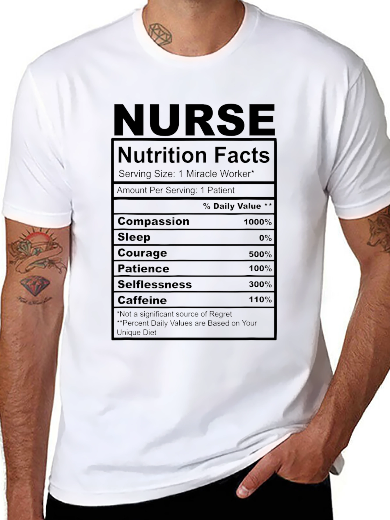 Nurse Nutrition Facts Funny T-Shirt