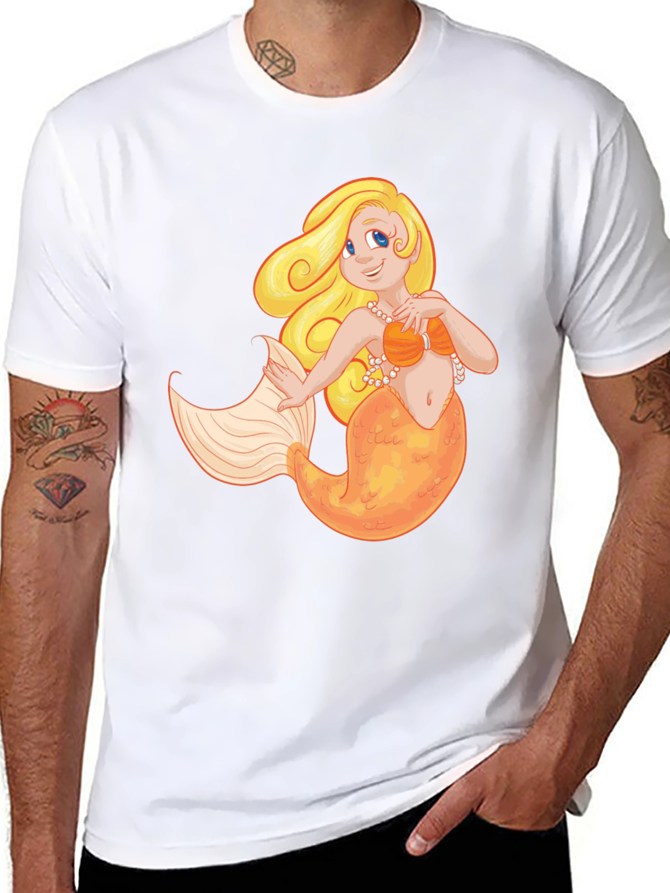Mermaid Graphic Black T-Shirt