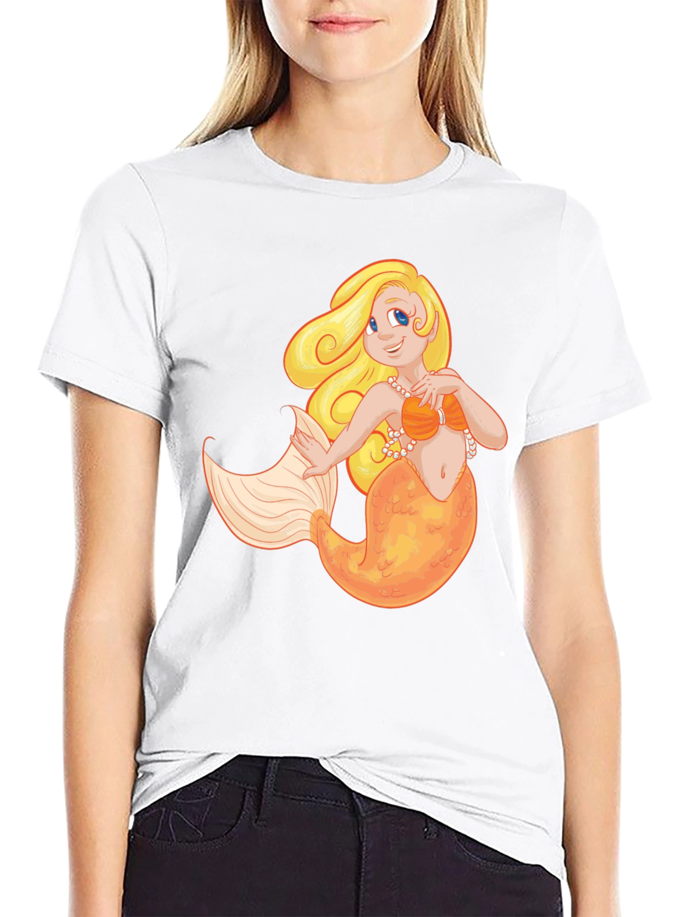 Mermaid Graphic Black T-Shirt