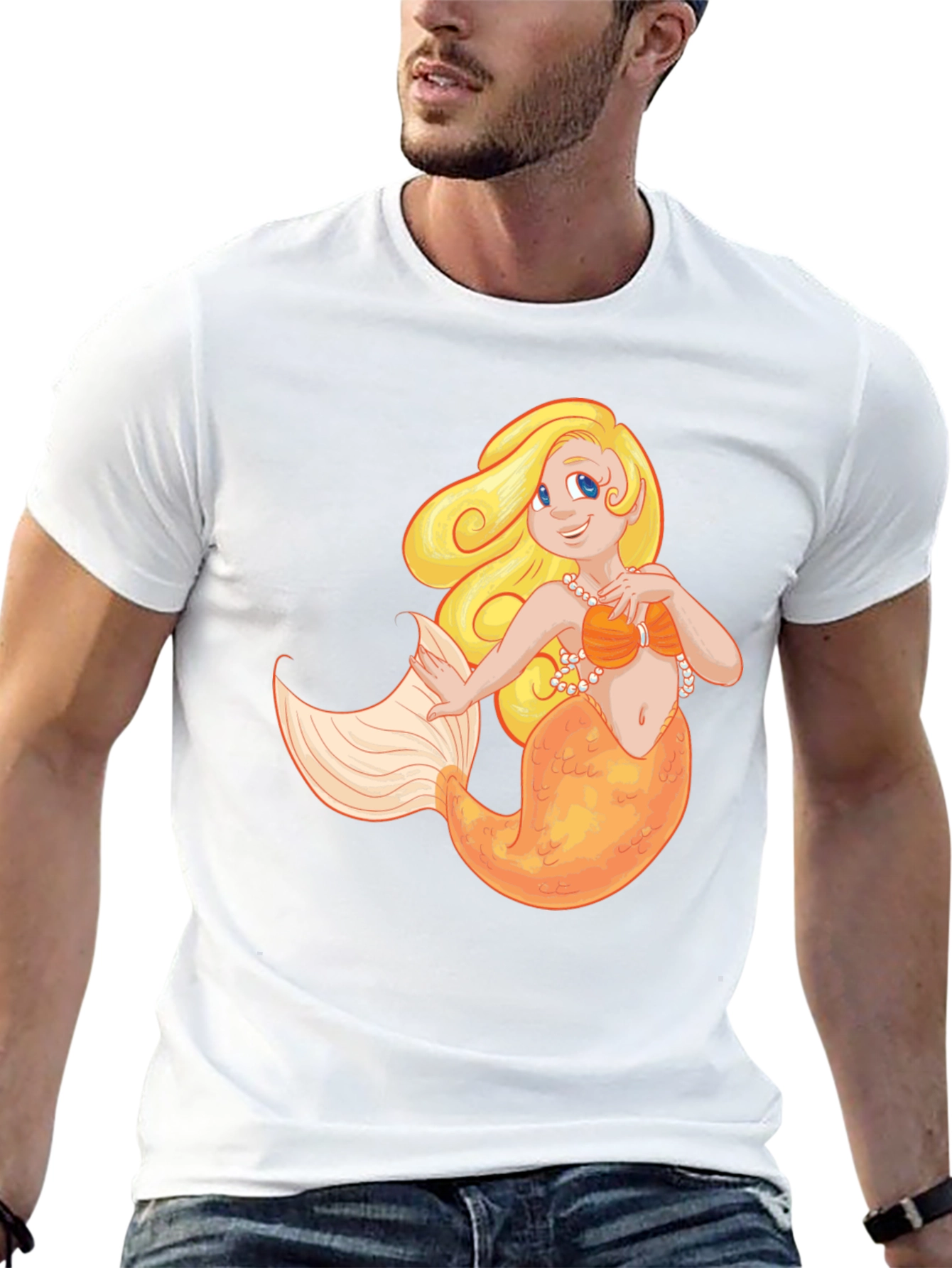 Mermaid Graphic Black T-Shirt