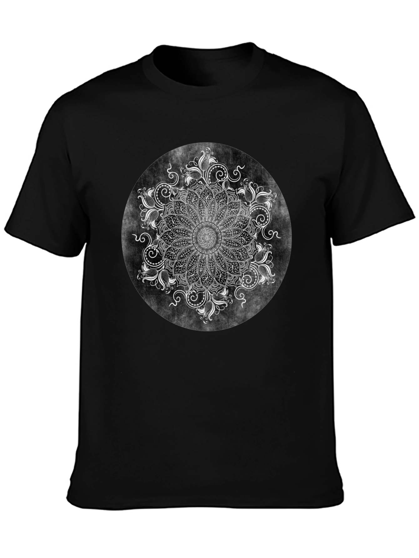 Boho Mandala Graphic Black Tee