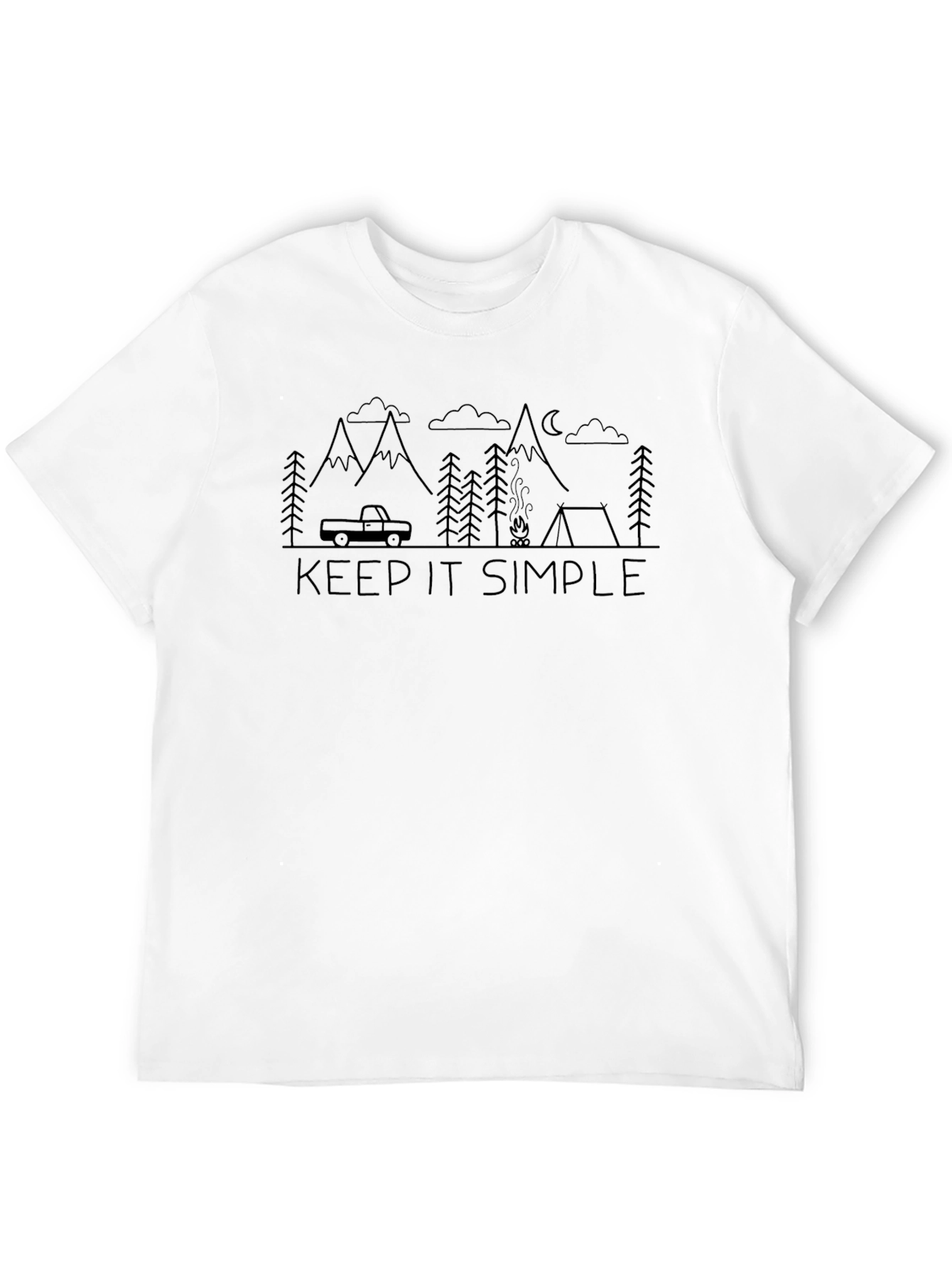 Keep It Simple Camping Graphic Tee - Black