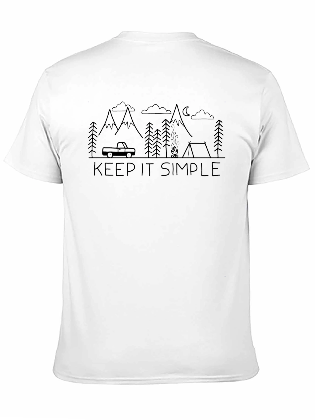 Keep It Simple Camping Graphic Tee - Black