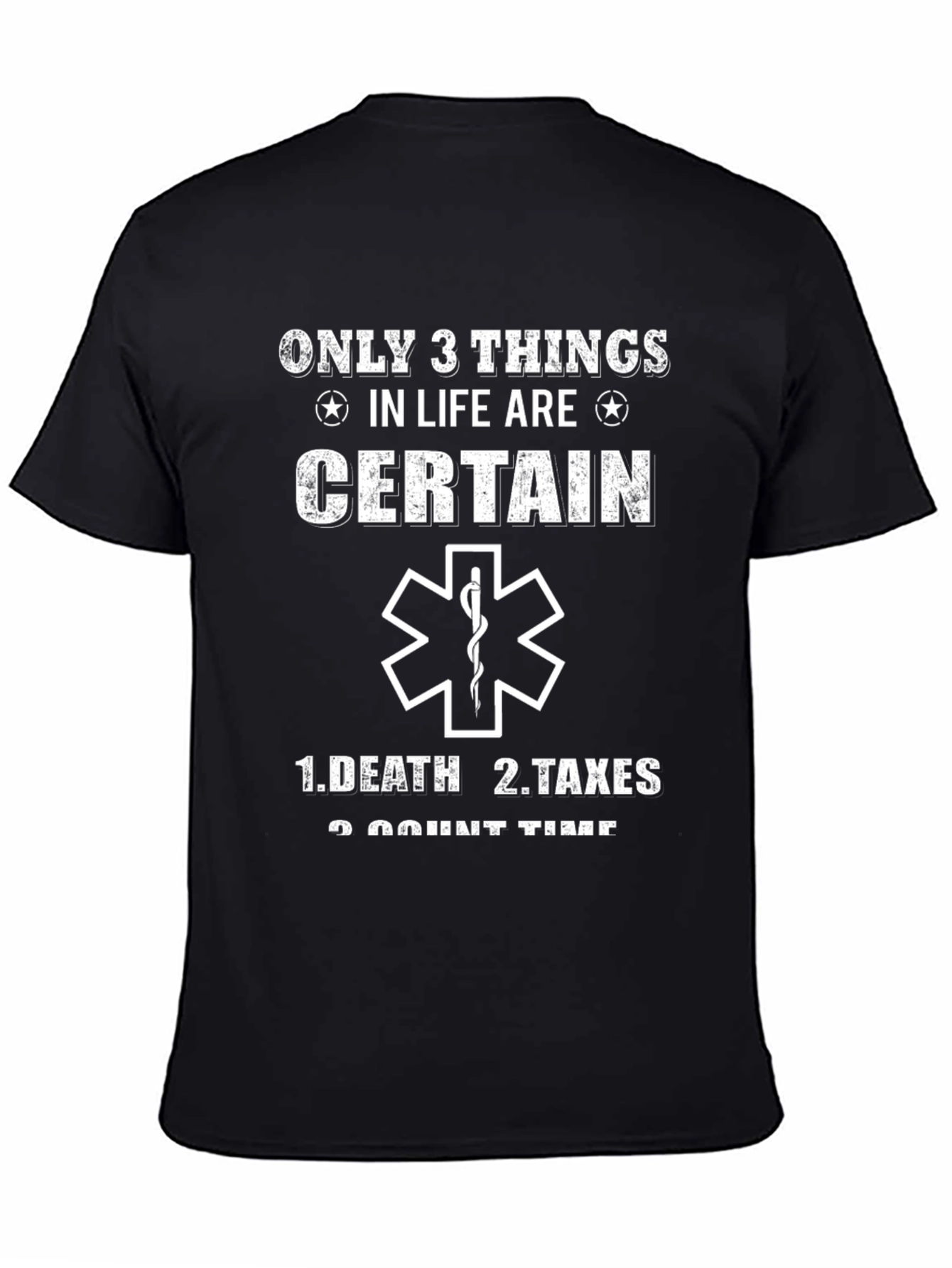 Only 3 Things T-Shirt - Death Taxes Count Time