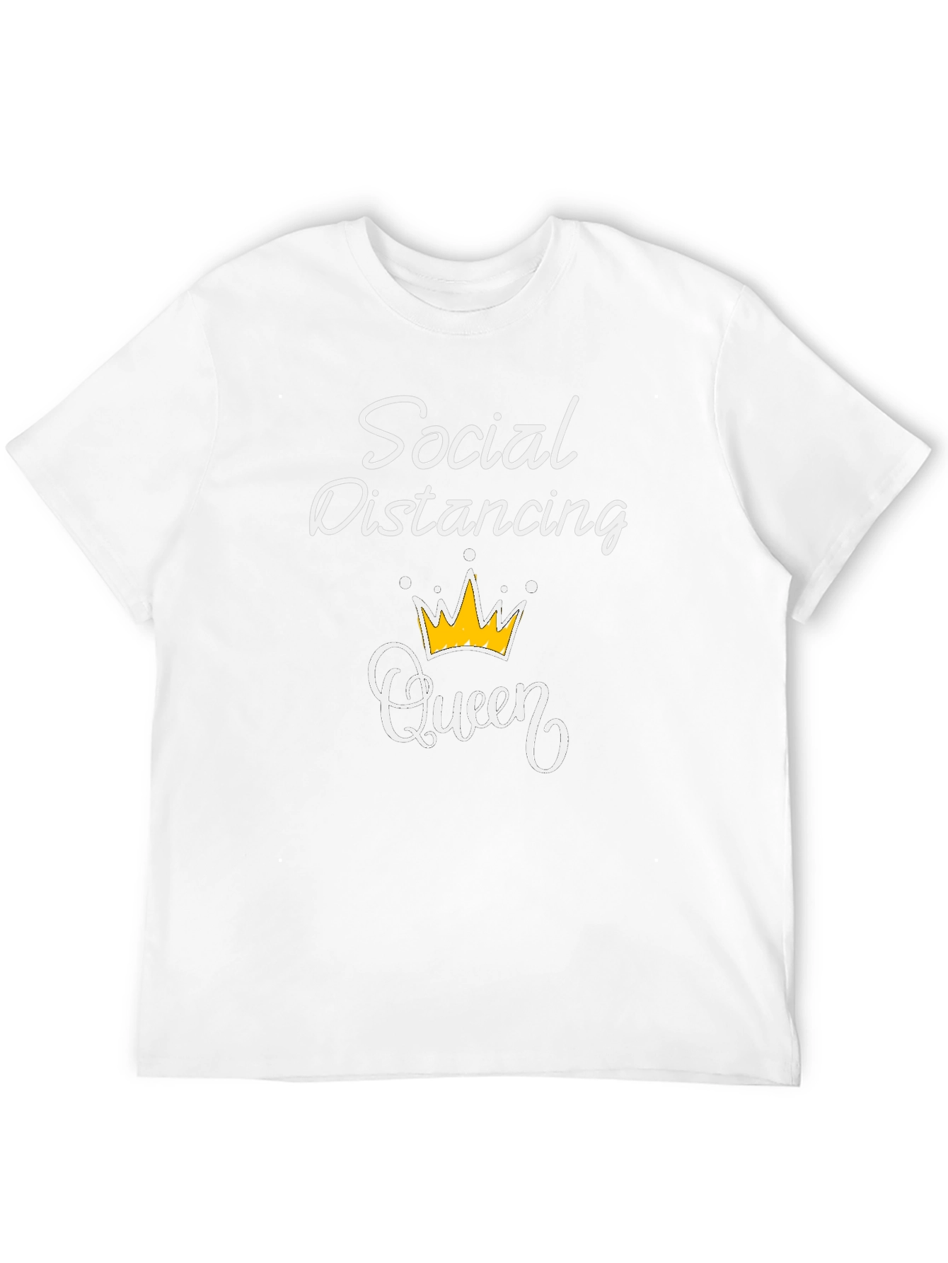Social Distancing Queen T-Shirt - Black Graphic Tee