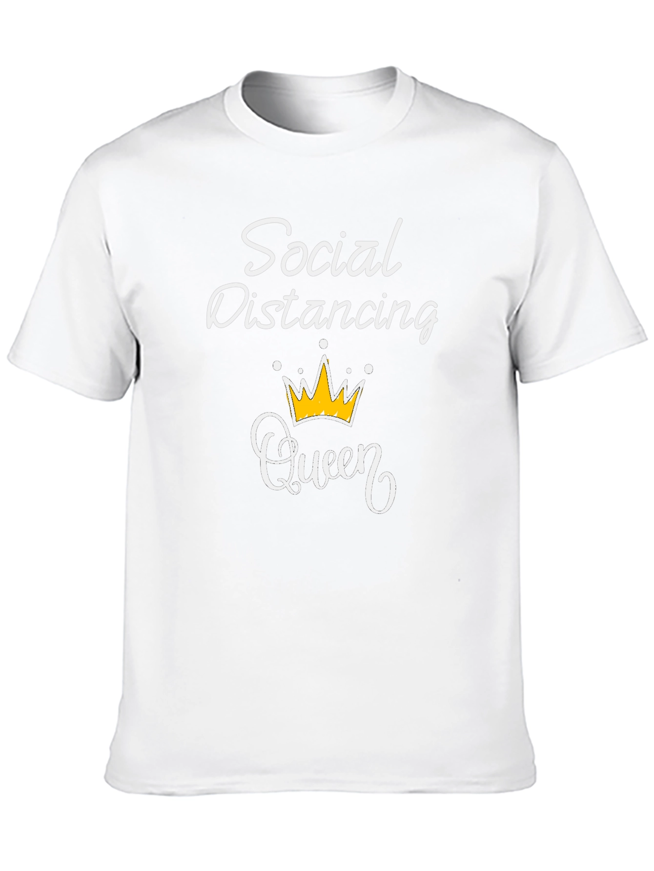 Social Distancing Queen T-Shirt - Black Graphic Tee