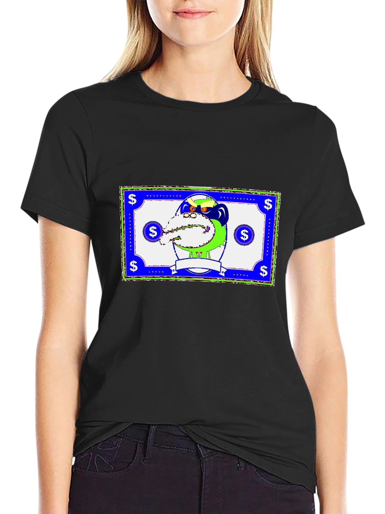 Novelty Cartoon Graphic Print T-Shirt