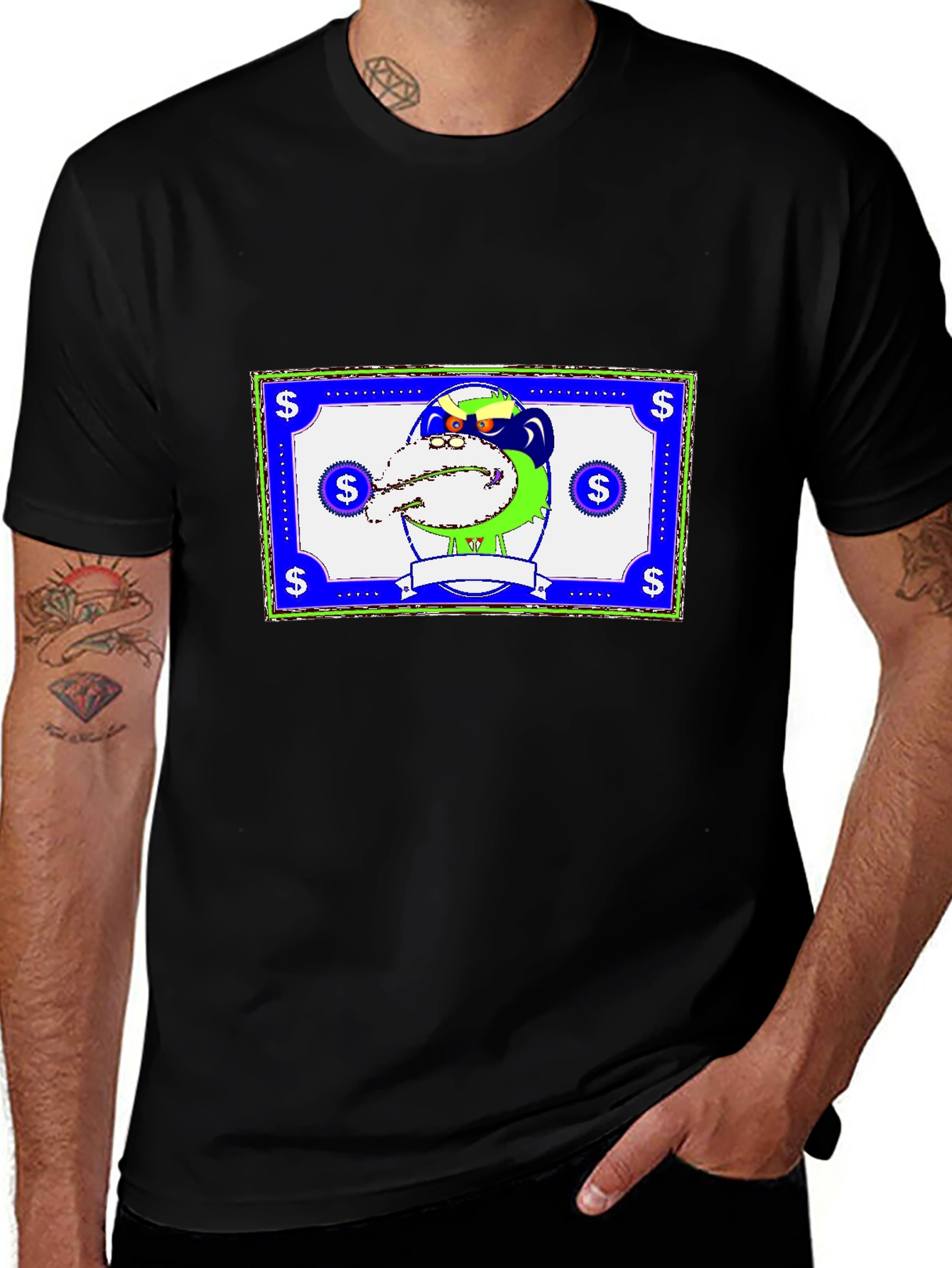 Novelty Cartoon Graphic Print T-Shirt