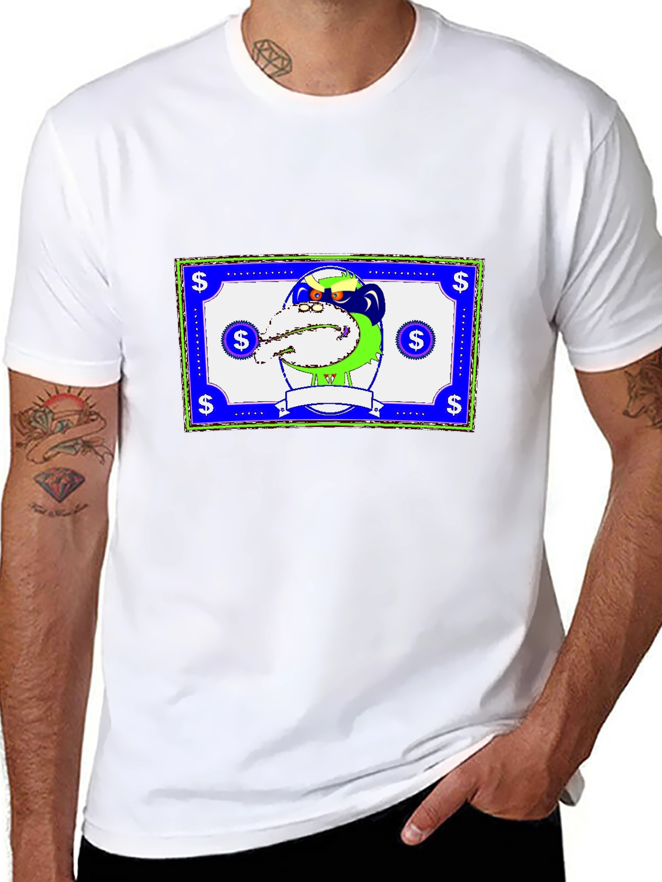 Novelty Cartoon Graphic Print T-Shirt
