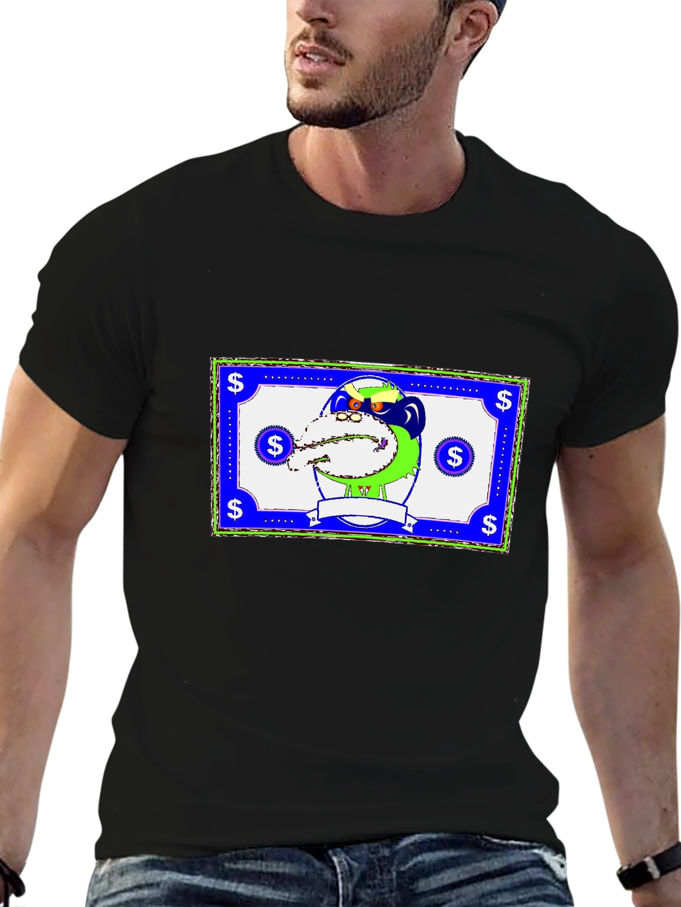Novelty Cartoon Graphic Print T-Shirt