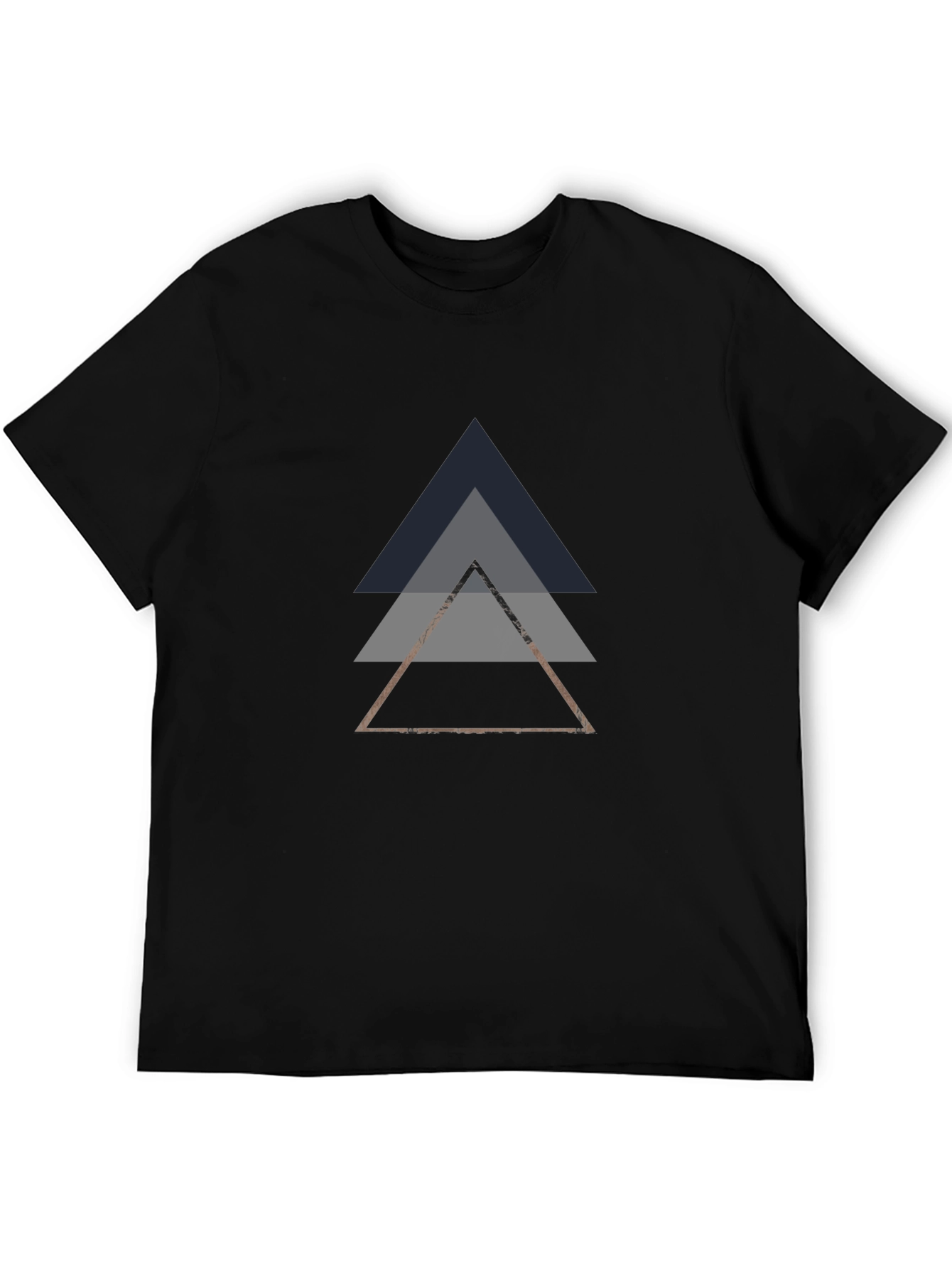 Geometric Triangle Graphic Tee - Modern Black T-Shirt