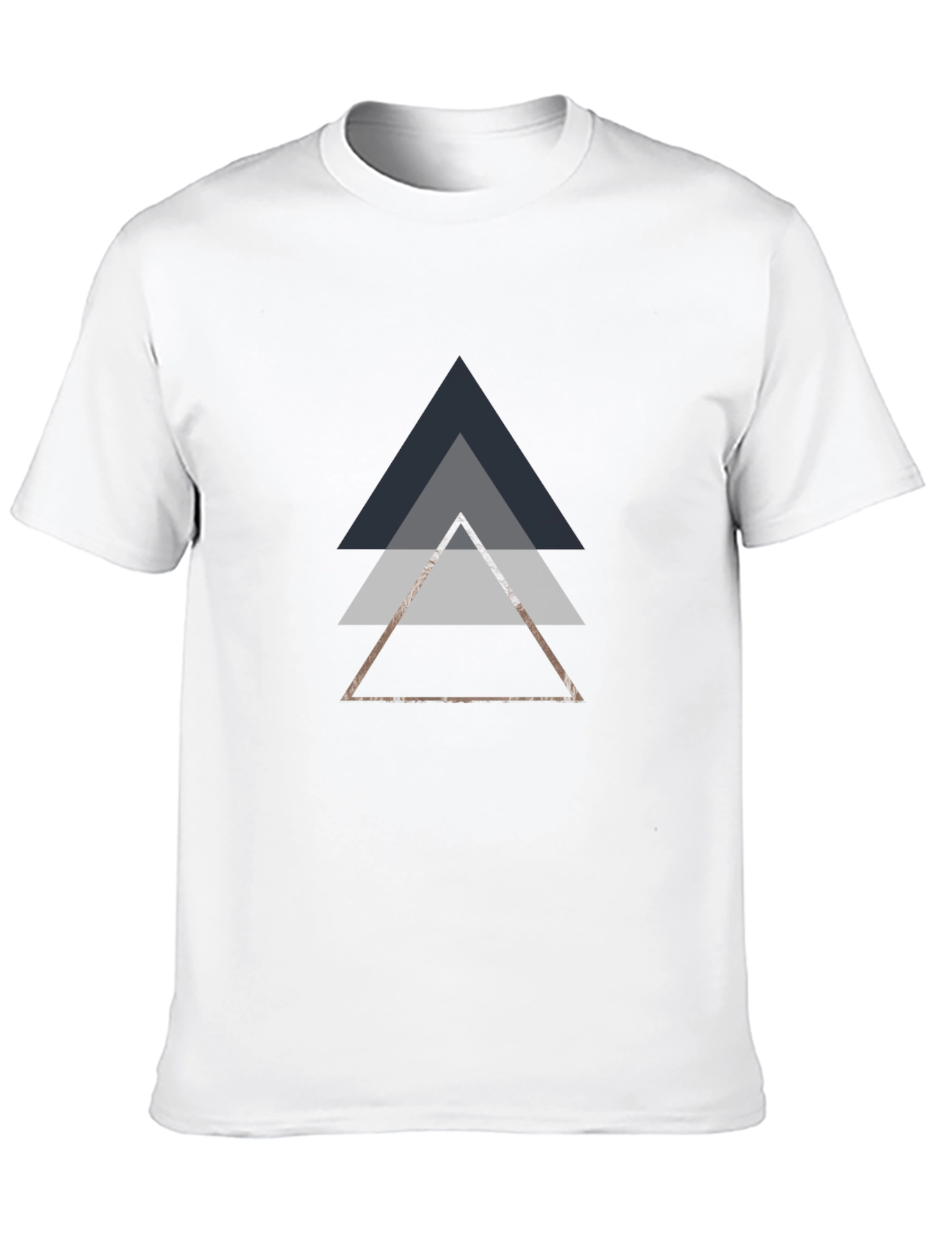 Geometric Triangle Graphic Tee - Modern Black T-Shirt
